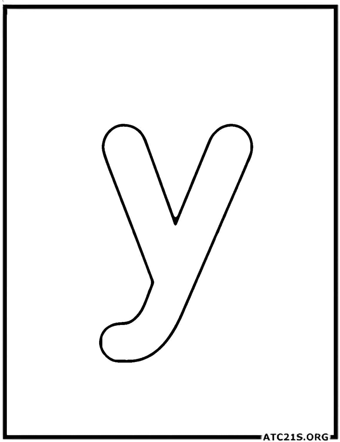 Letter Y lowercase coloring page