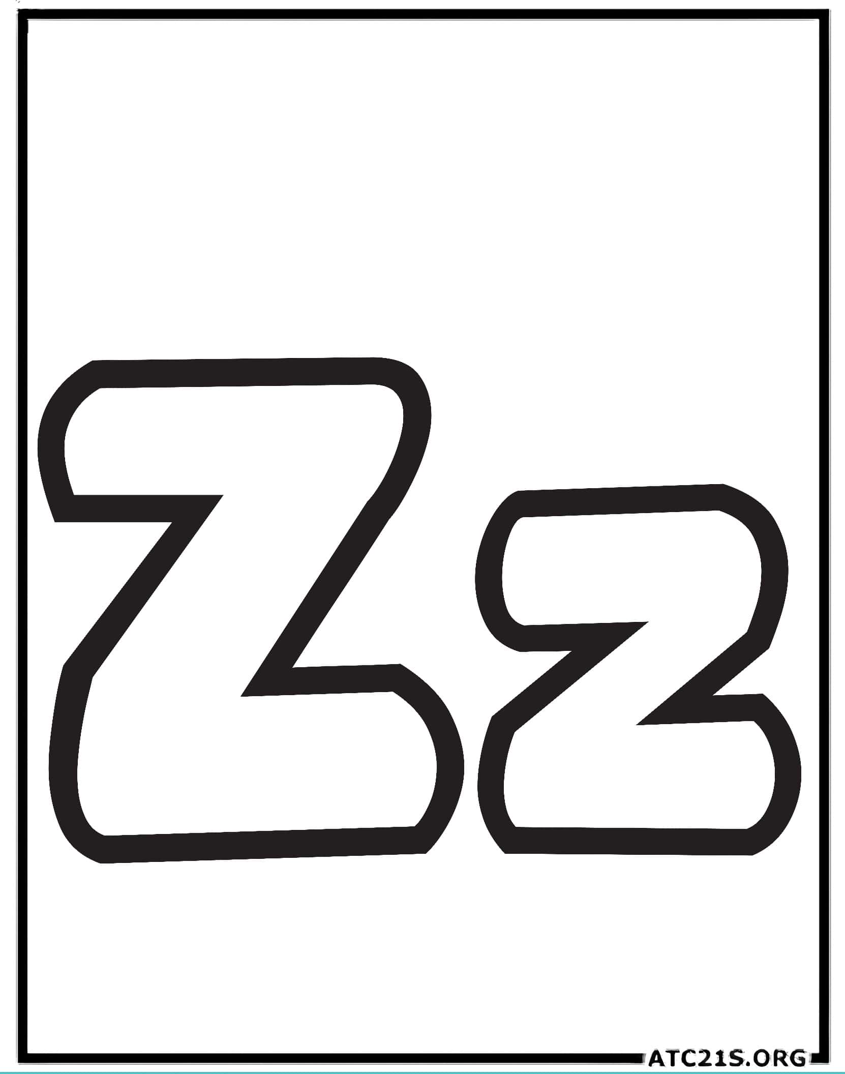 Letter Z bubbly coloring page