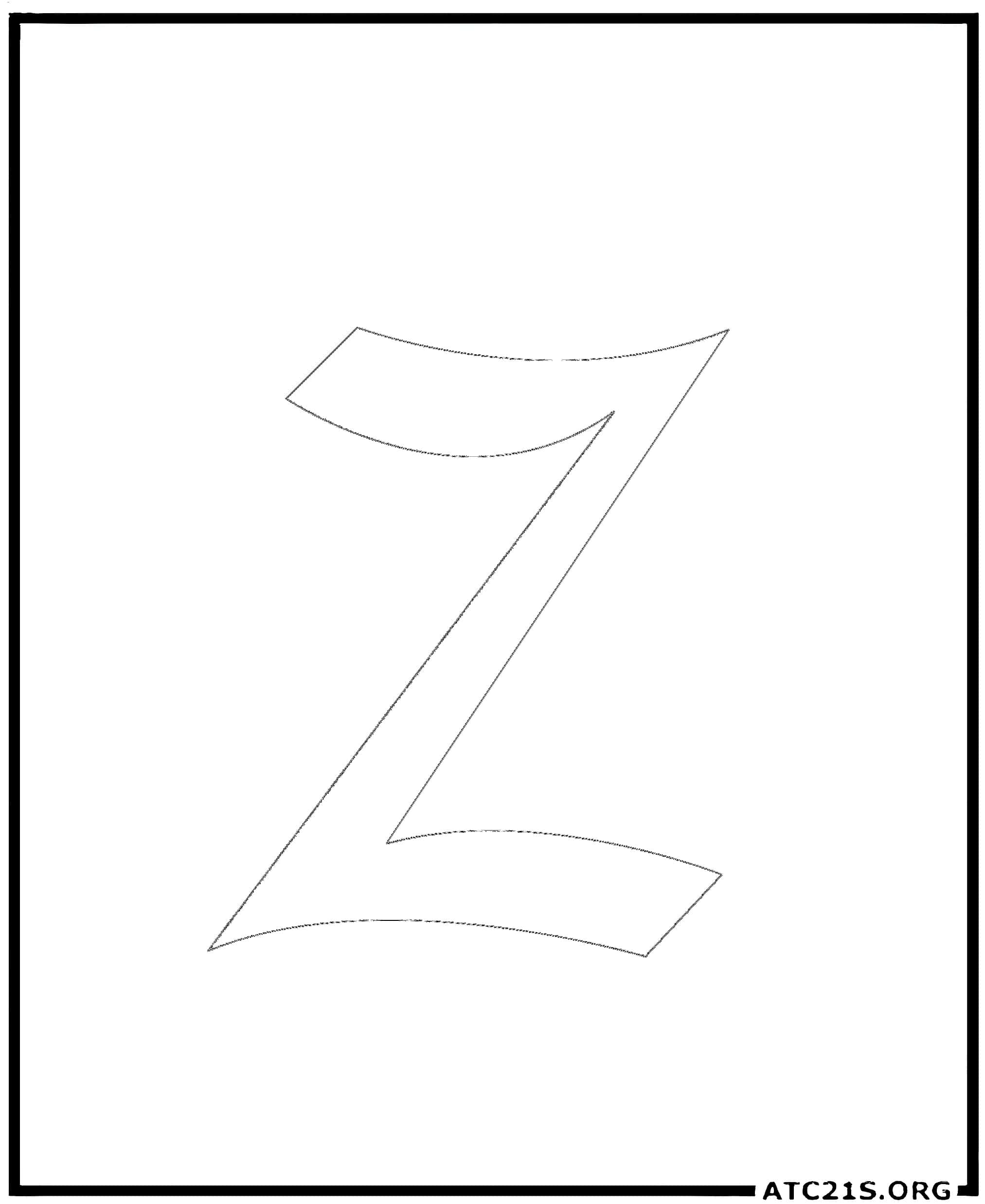 Letter Z calligraphy lowercase coloring page
