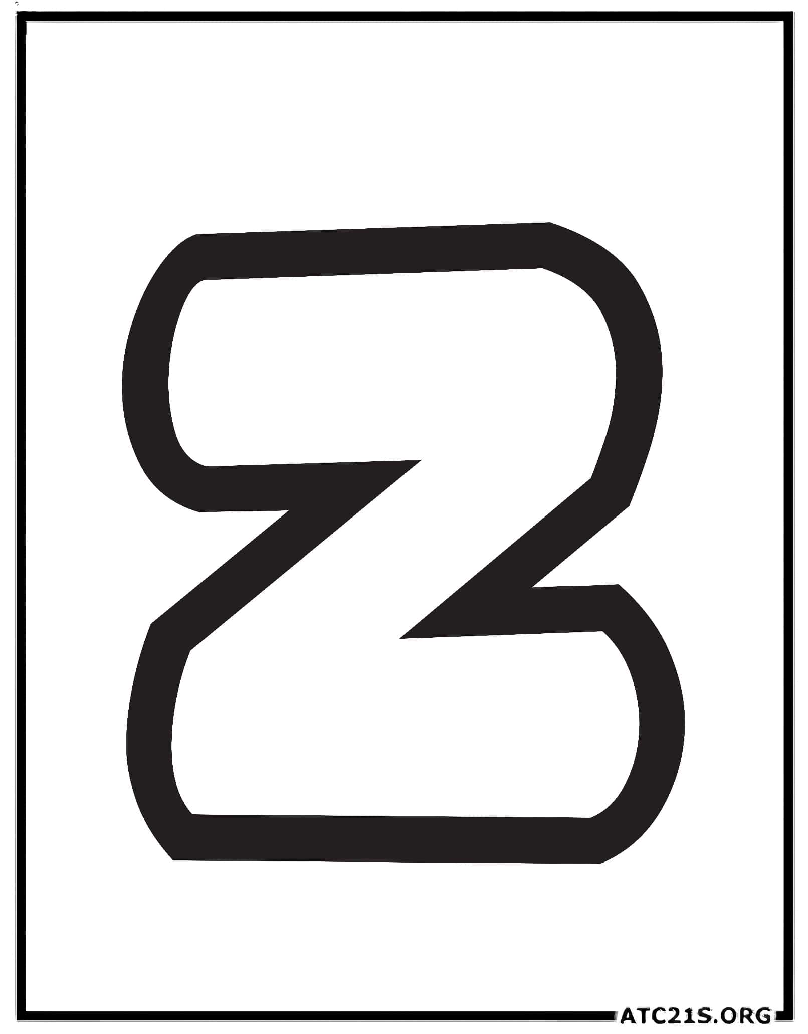 Letter Z lowercase bubbly coloring page