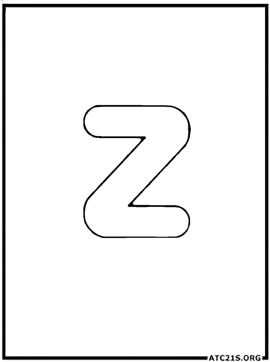 Letter Z lowercase coloring page