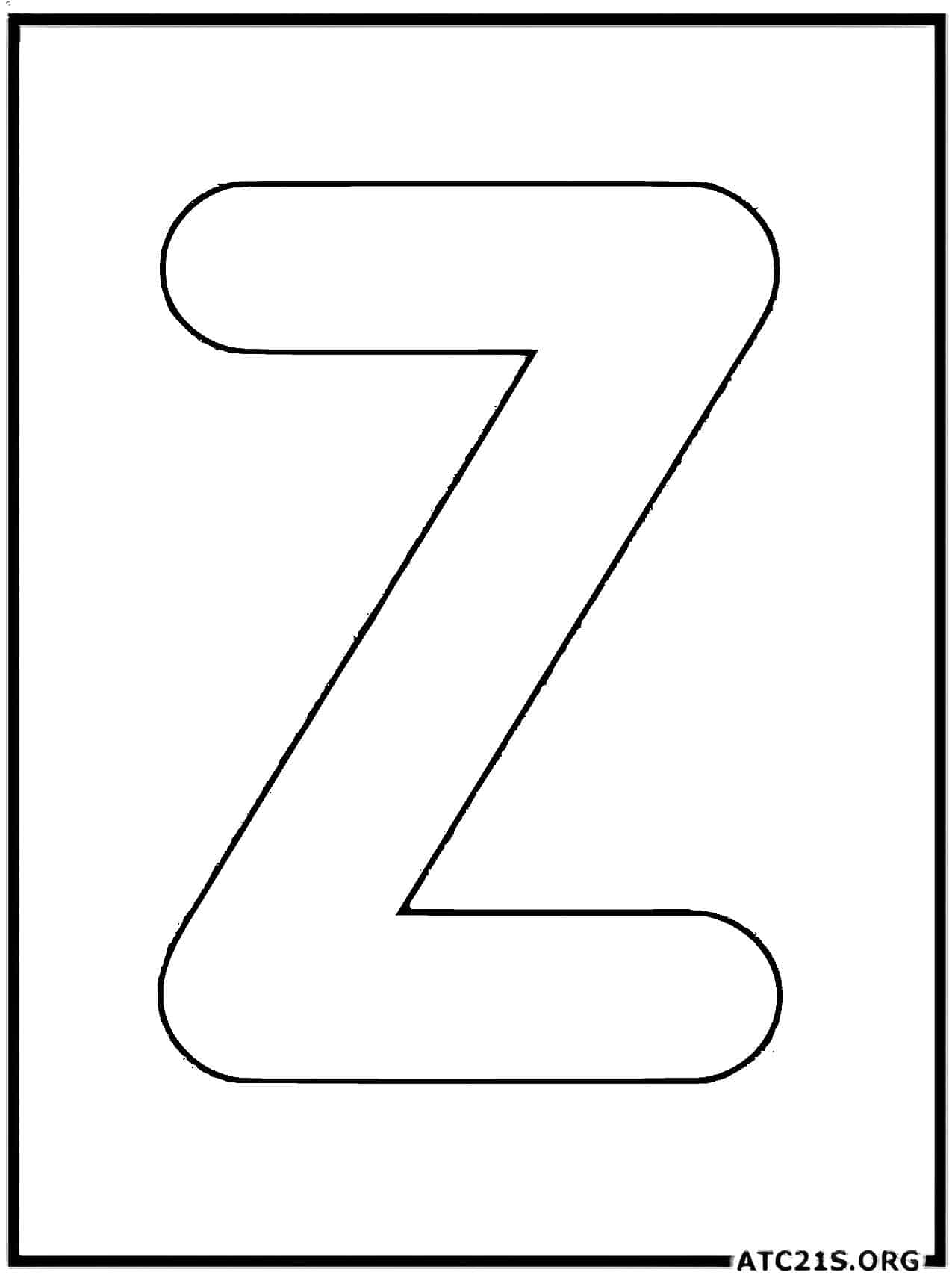 Letter Z uppercase coloring page