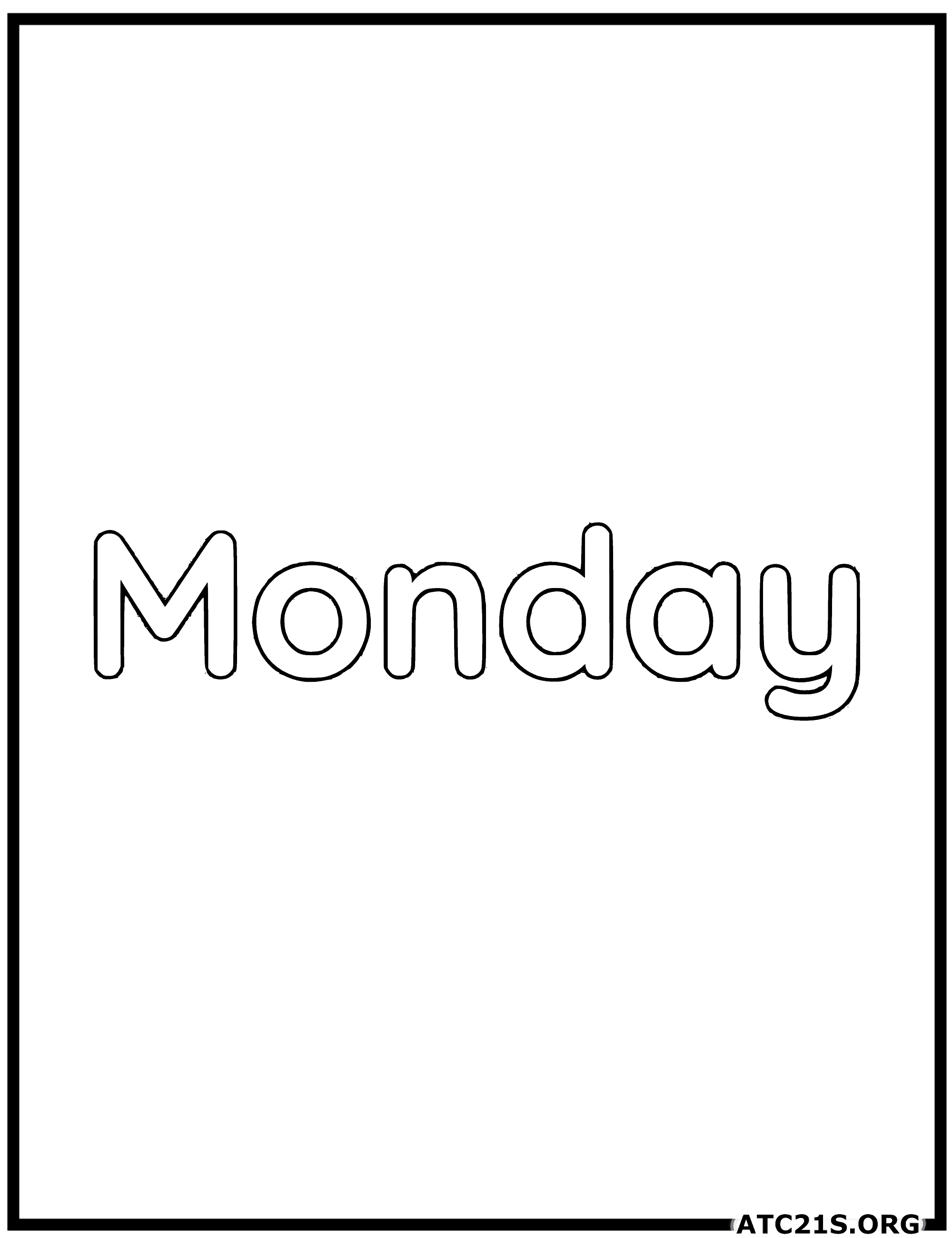 Monday coloring page