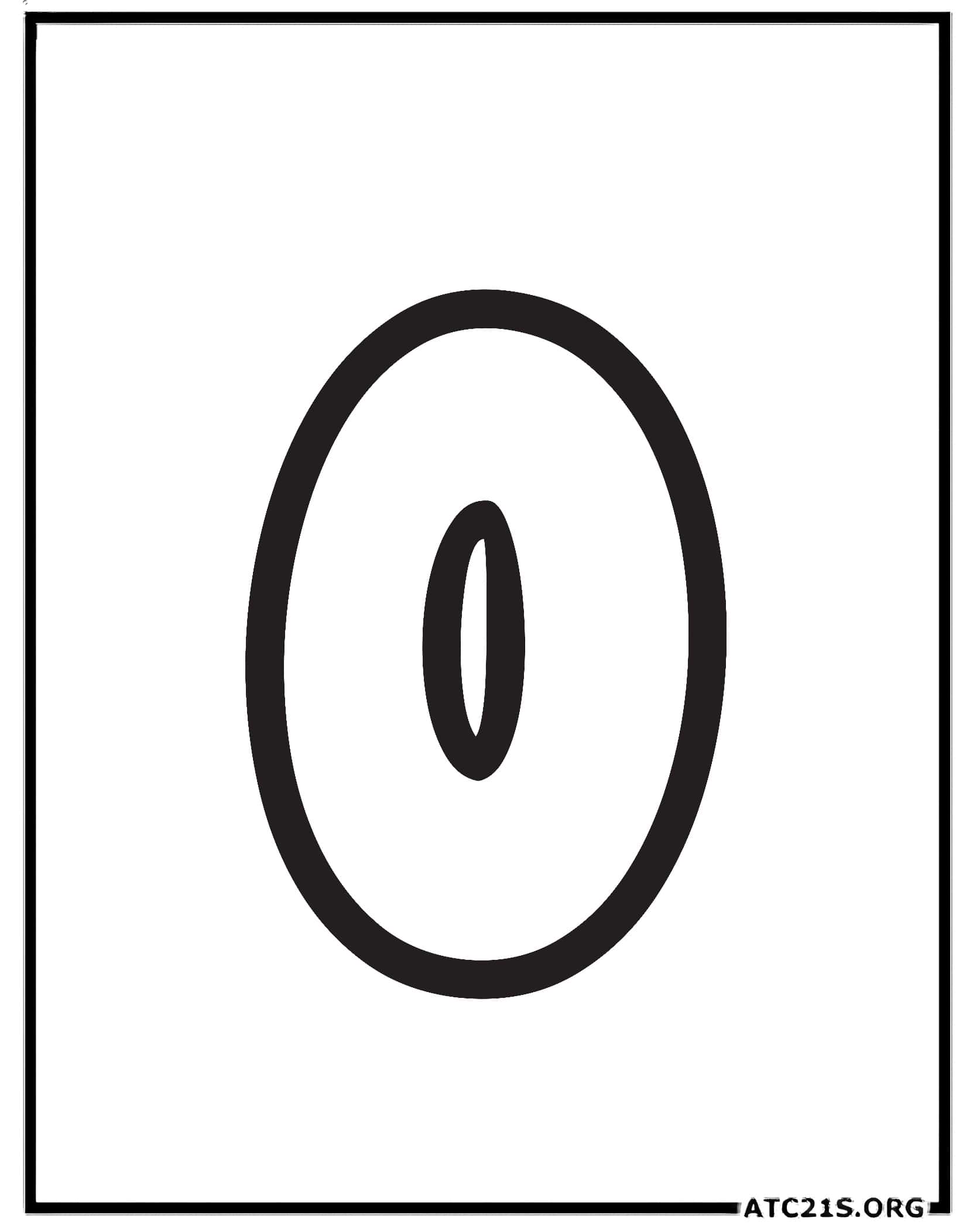 Number 0 coloring page