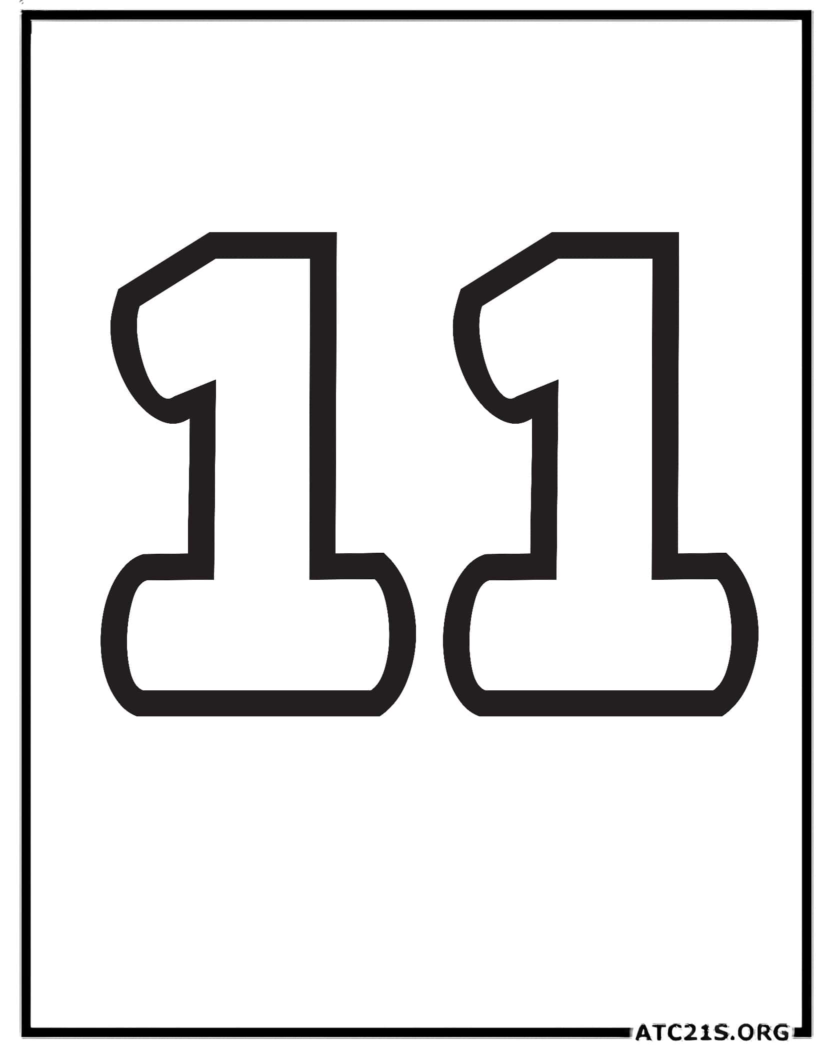 Number 11 coloring page