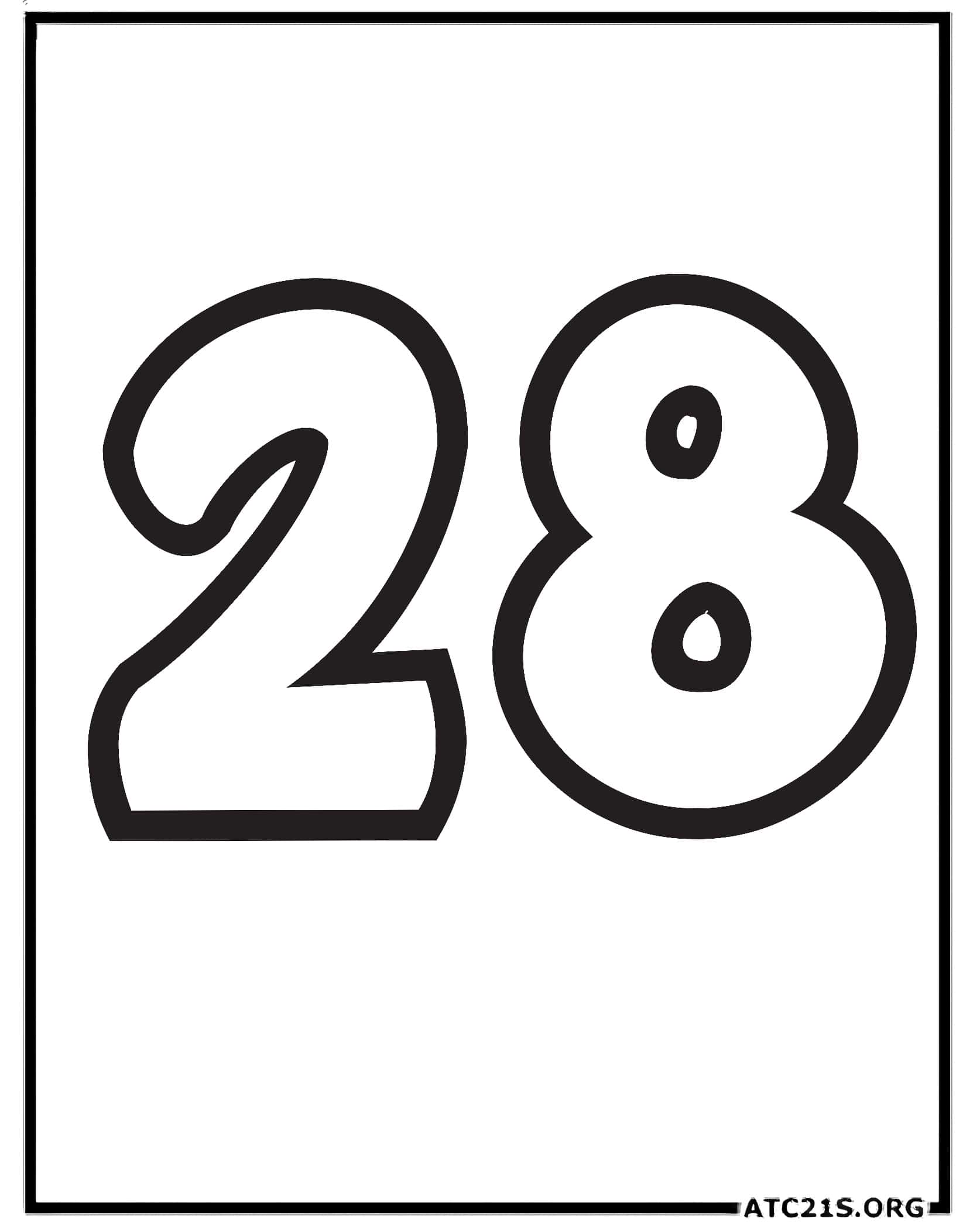 Number 28 coloring page