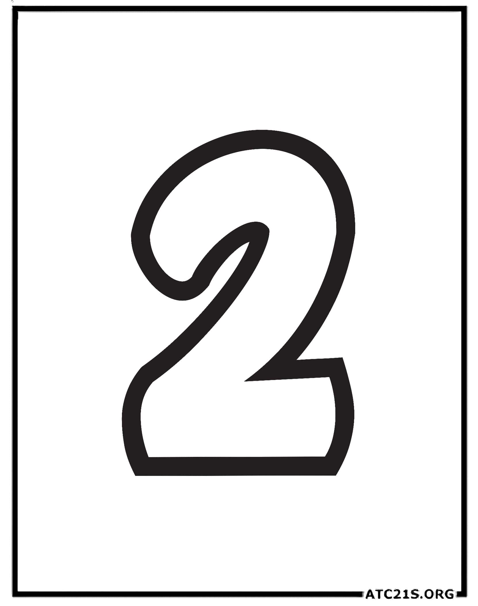 Number 2 coloring page