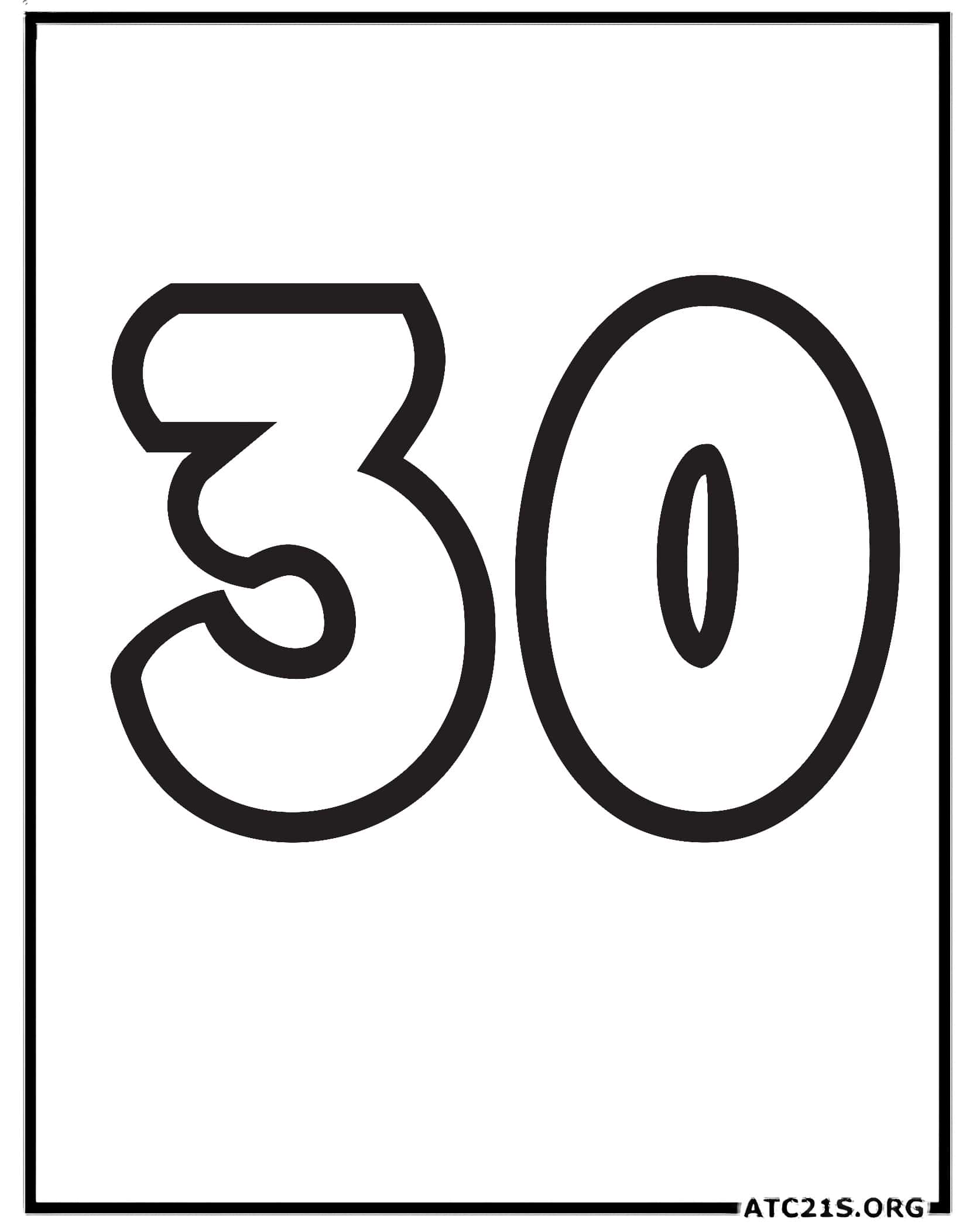Number 30 coloring page