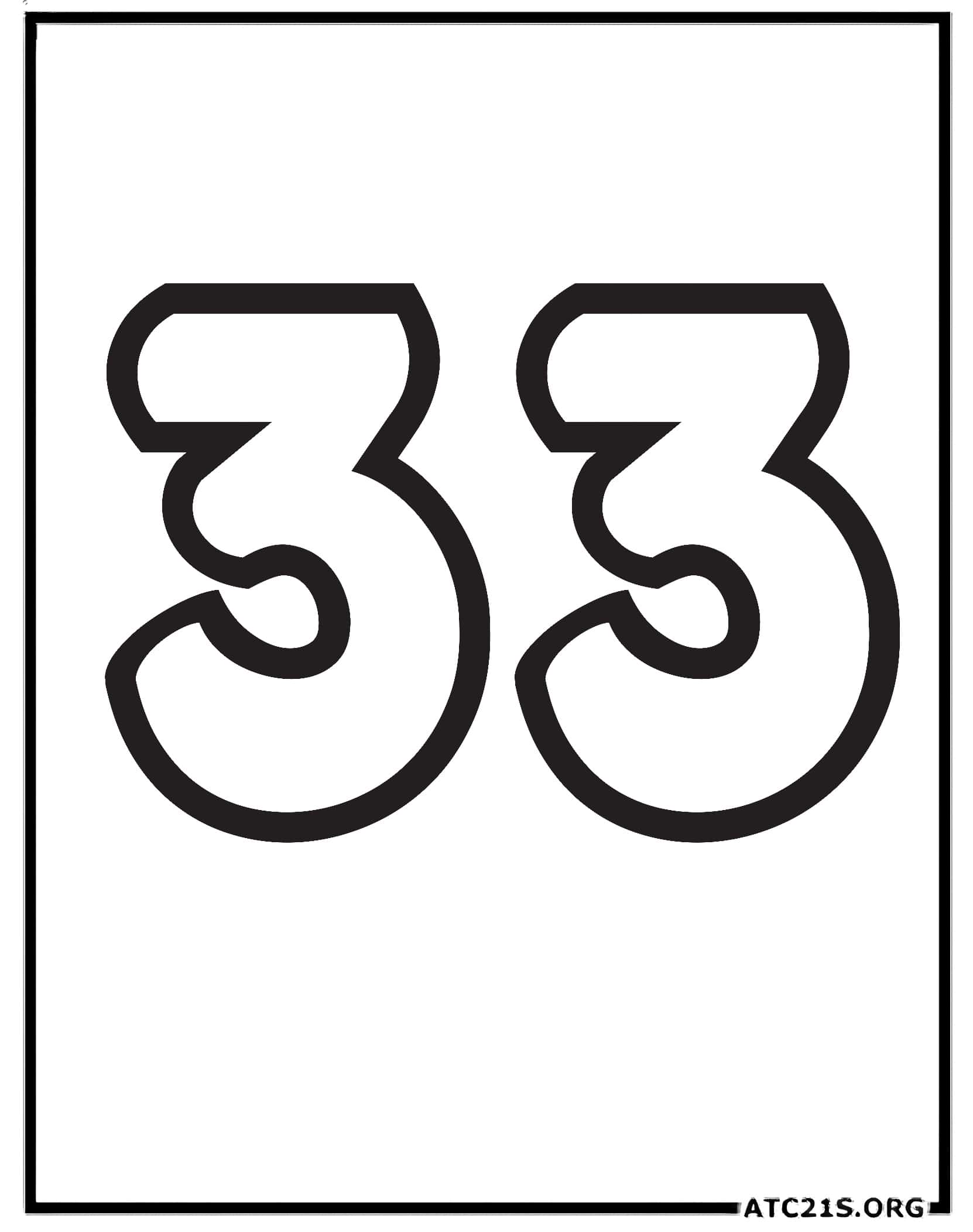 Number 33 coloring page