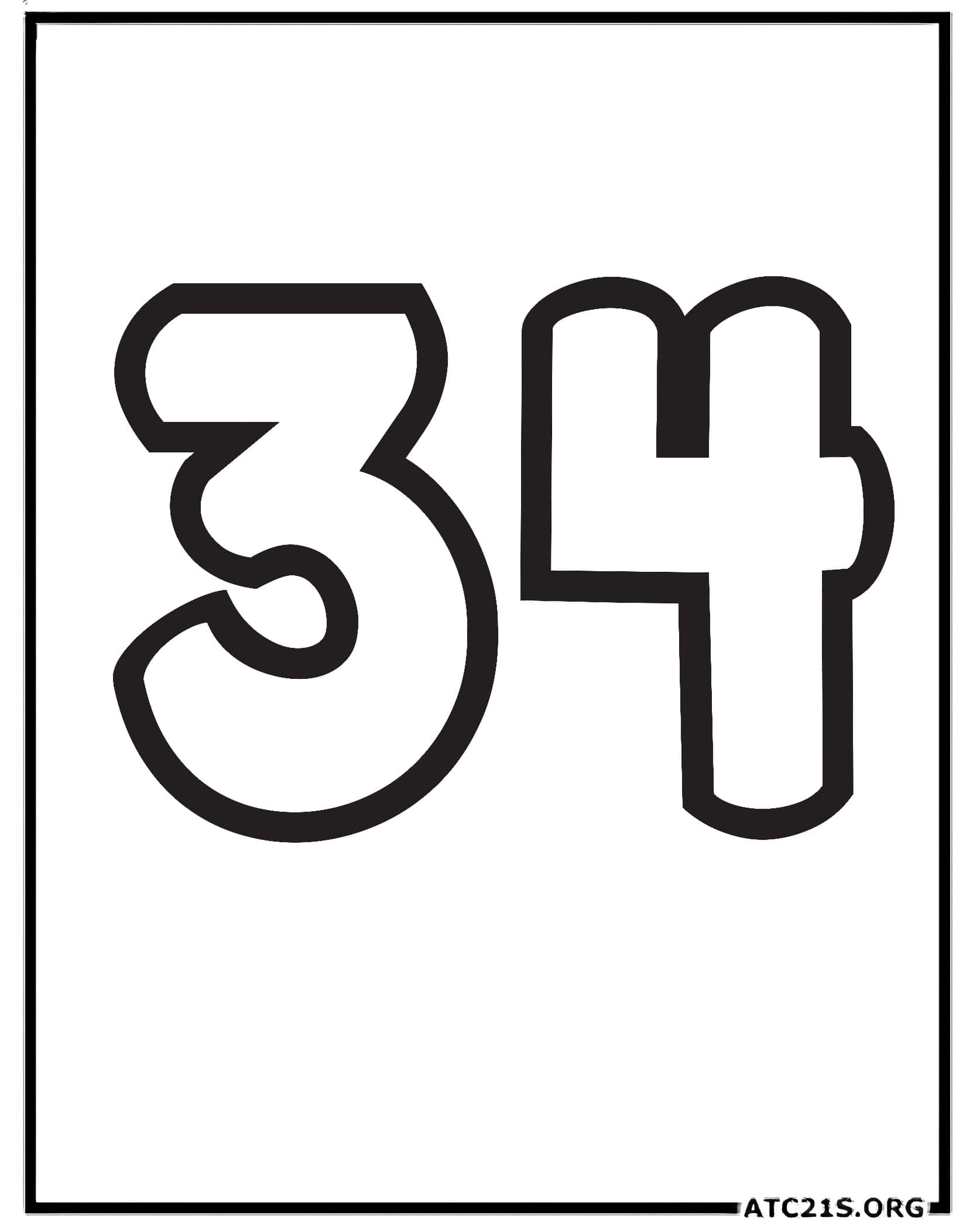 Number 34 coloring page