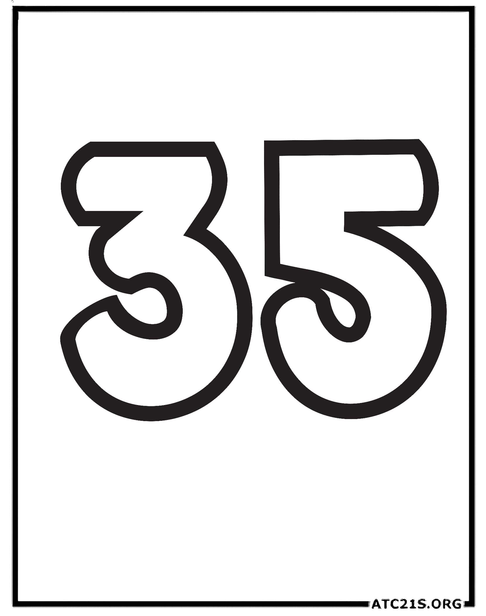 Number 35 coloring page