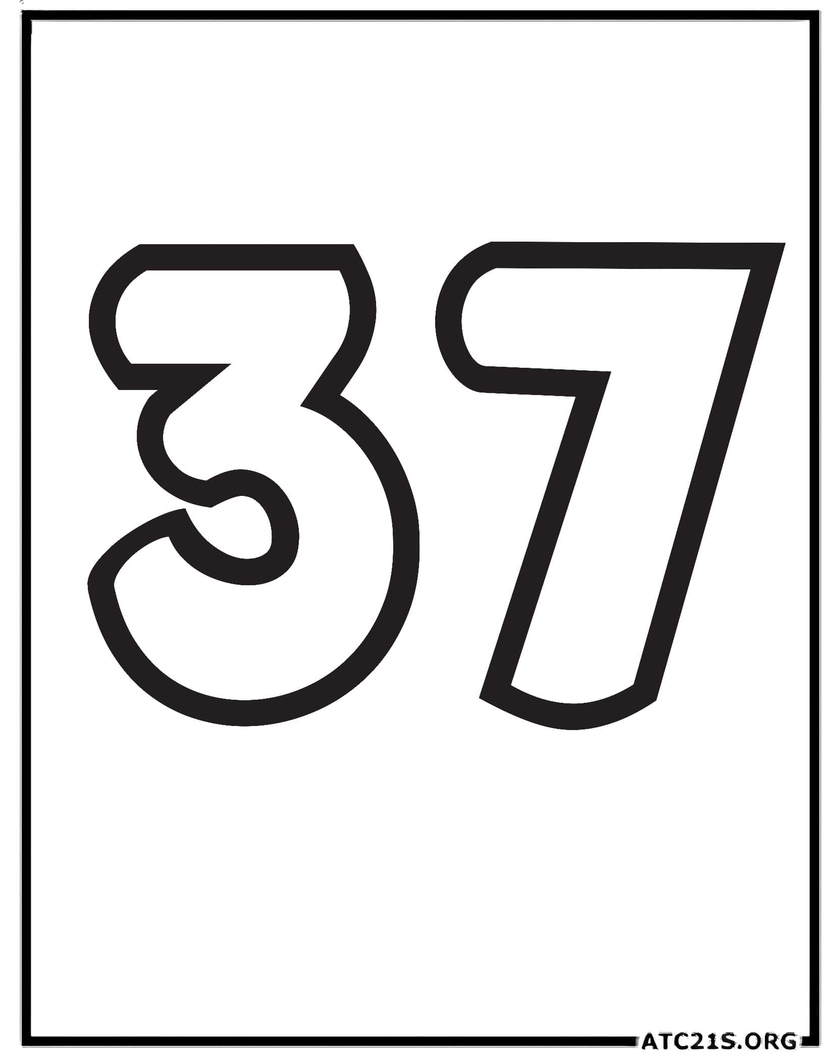 Number 37 coloring page