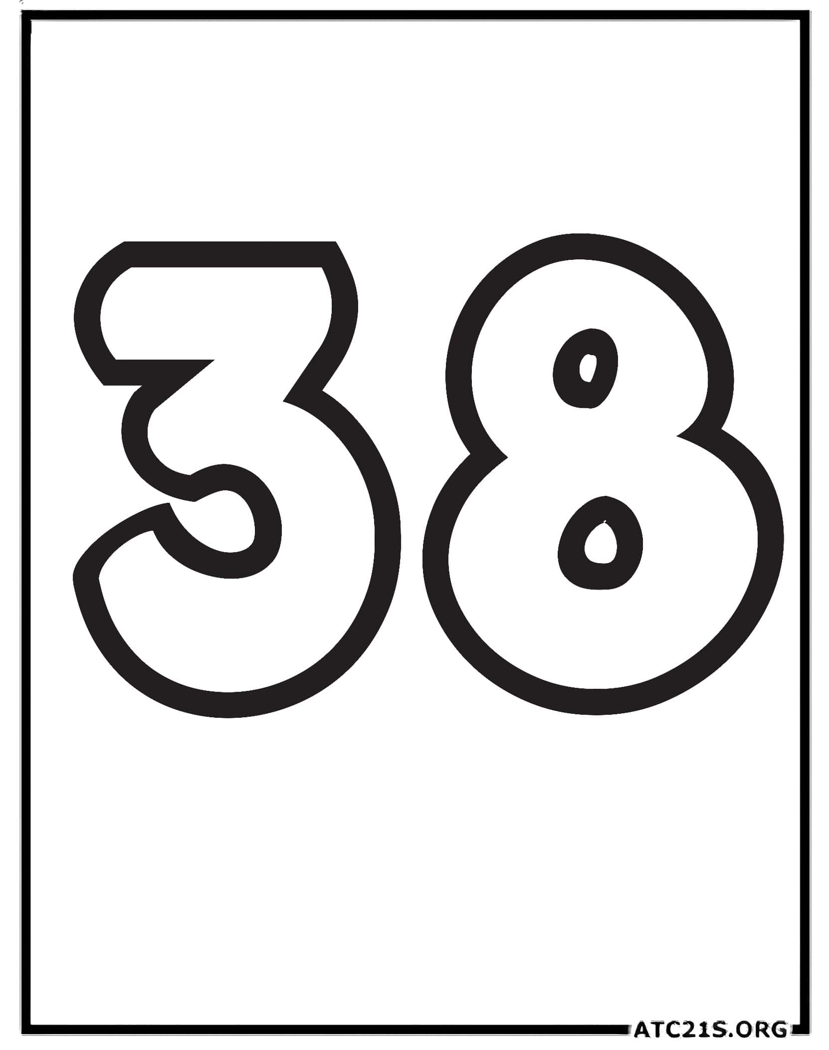 Number 38 coloring page