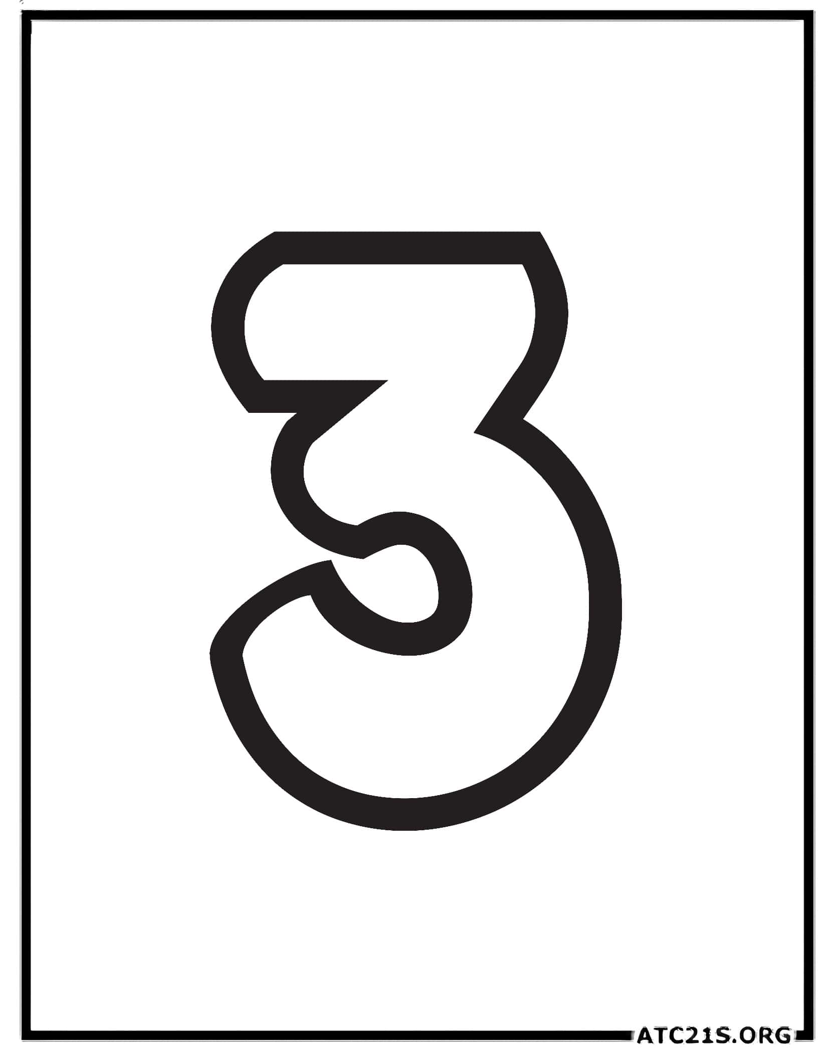 Number 3 coloring page