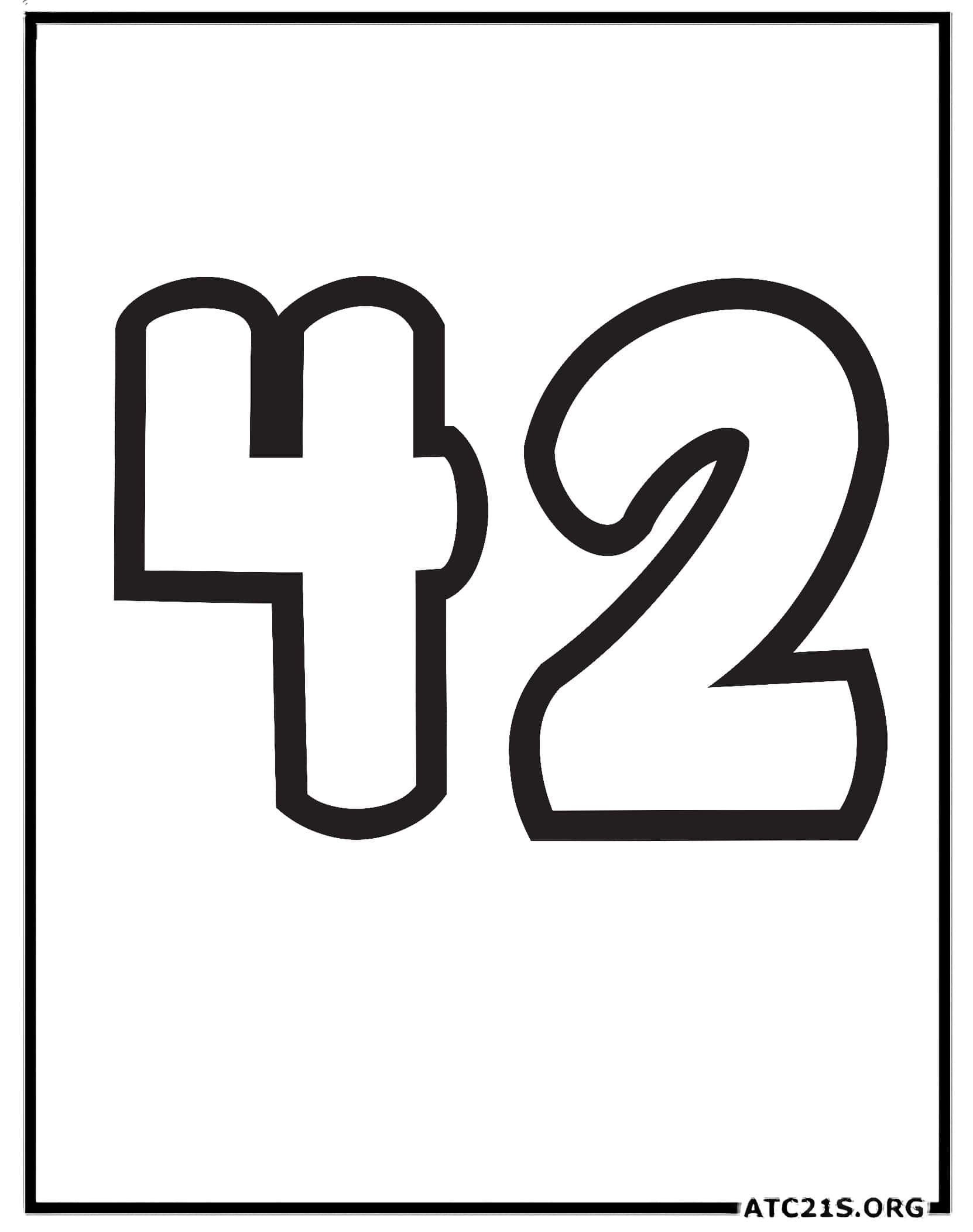 Number 42 coloring page