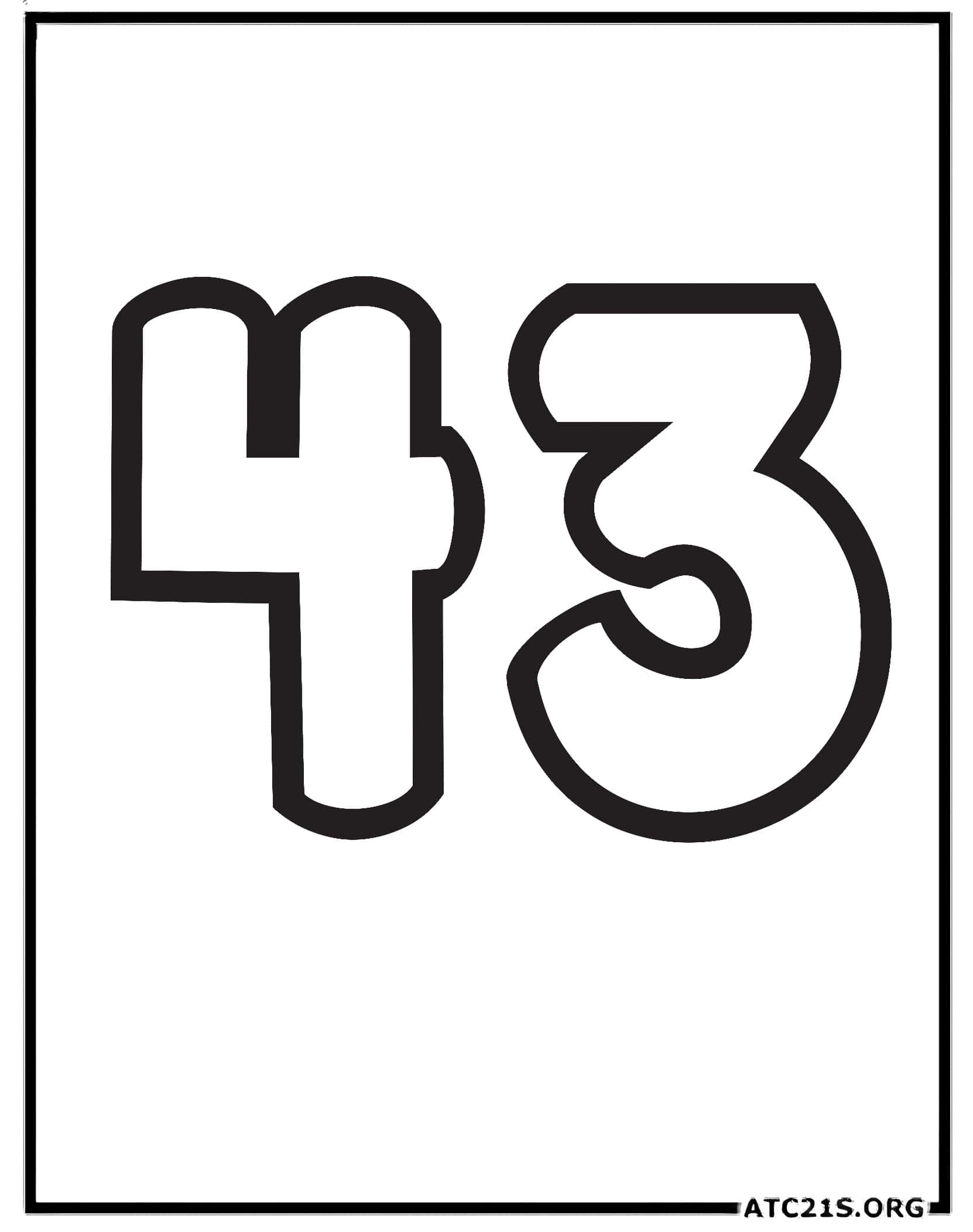 Number 43 coloring page