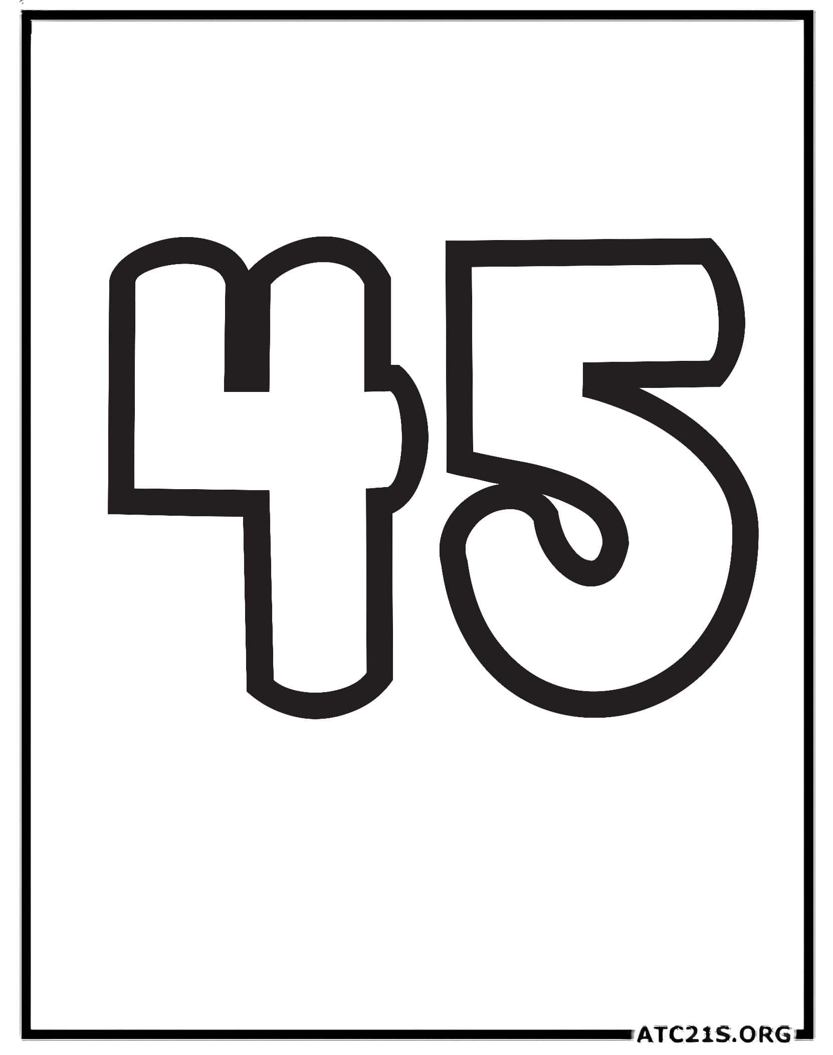 Number 45 coloring page