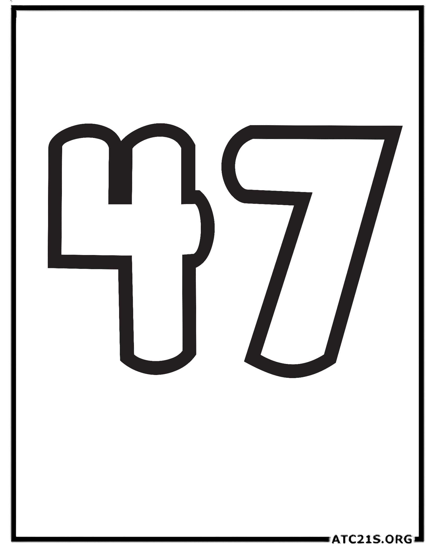 Number 47 coloring page