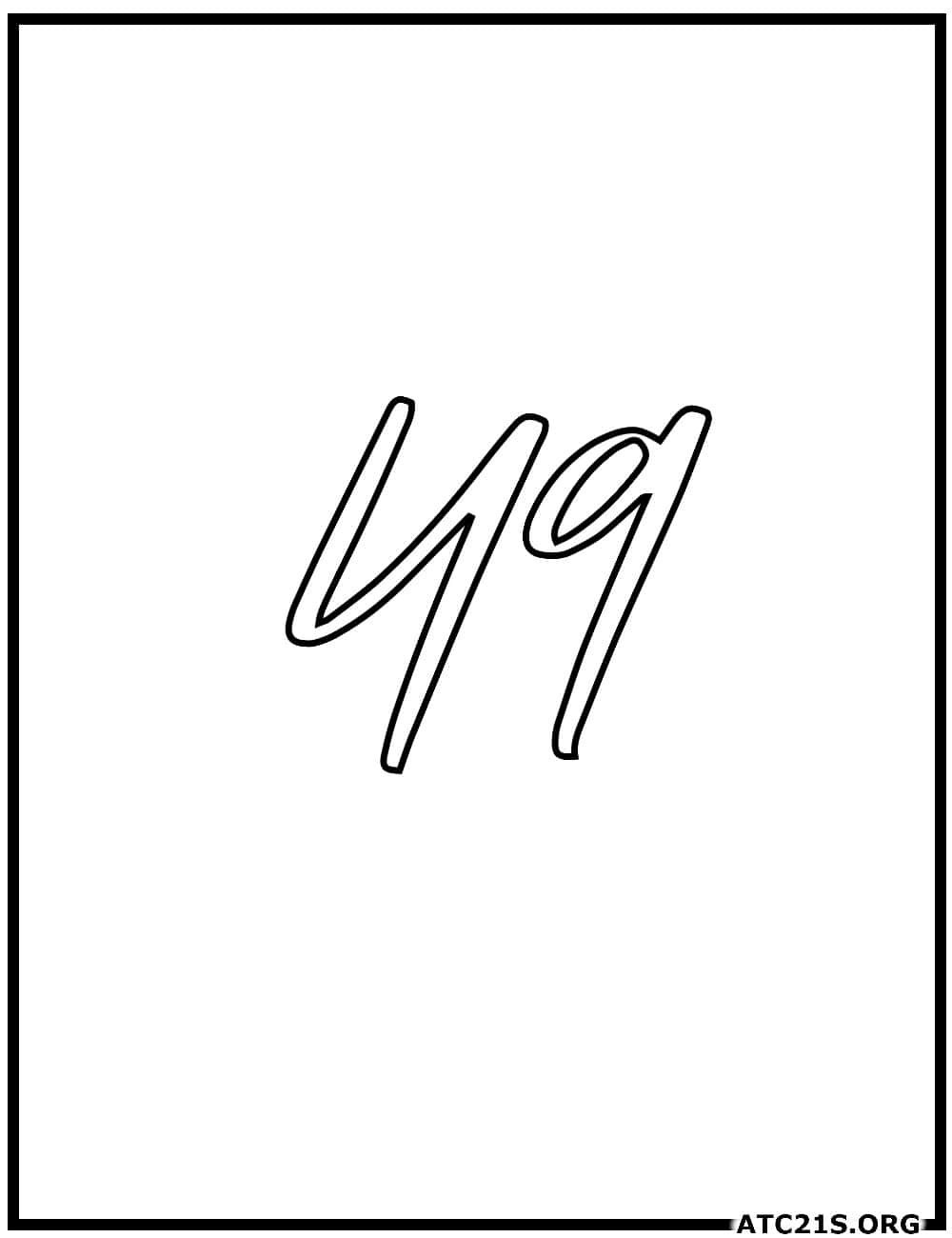 Number 49 calligraphy coloring page