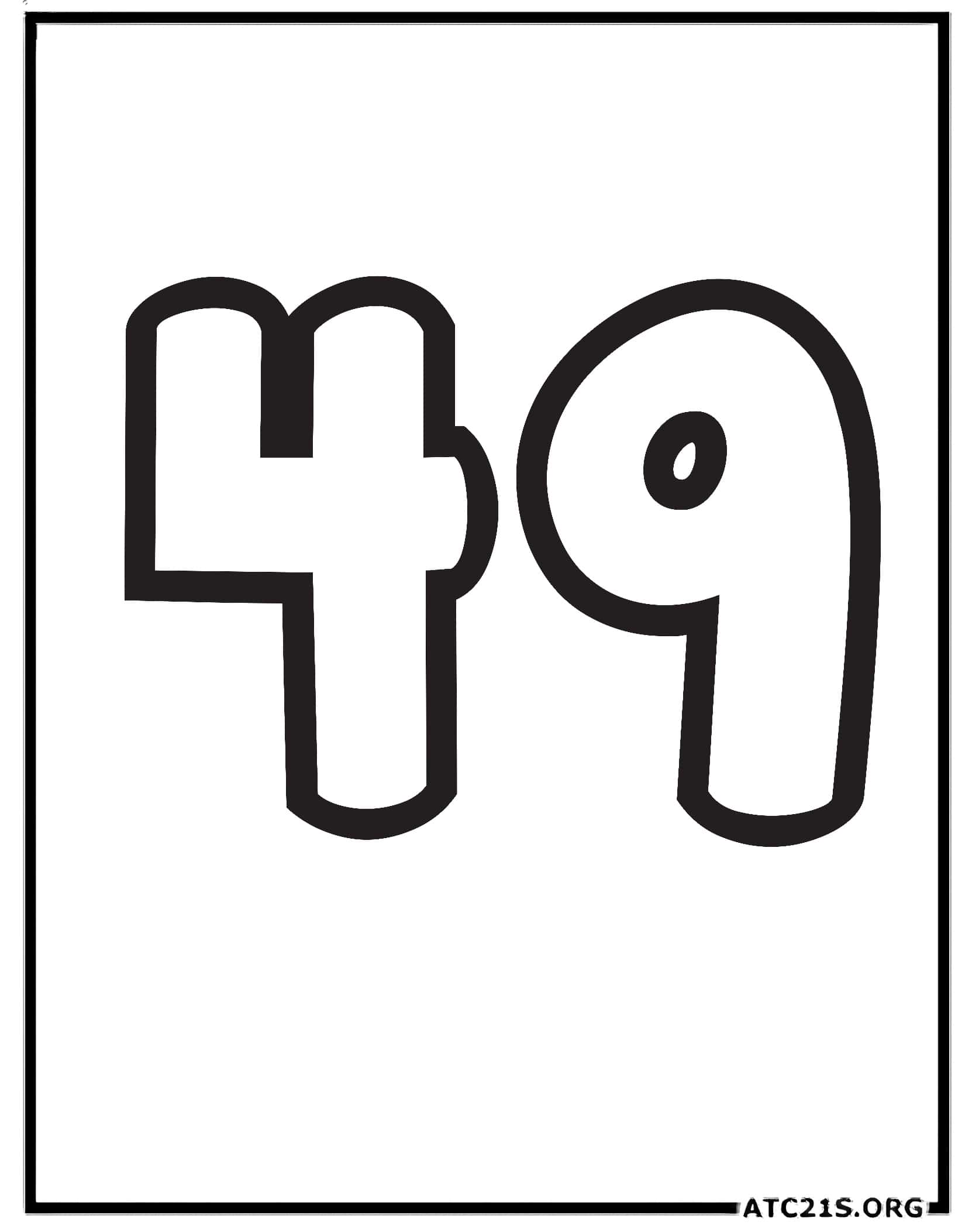 Number 49 coloring page
