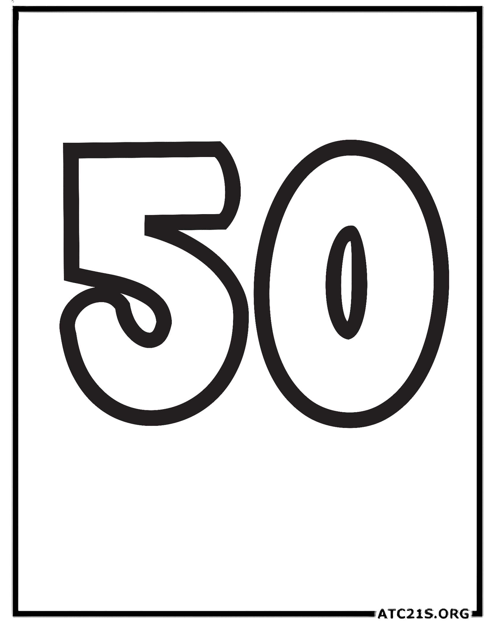 Number 50 coloring page