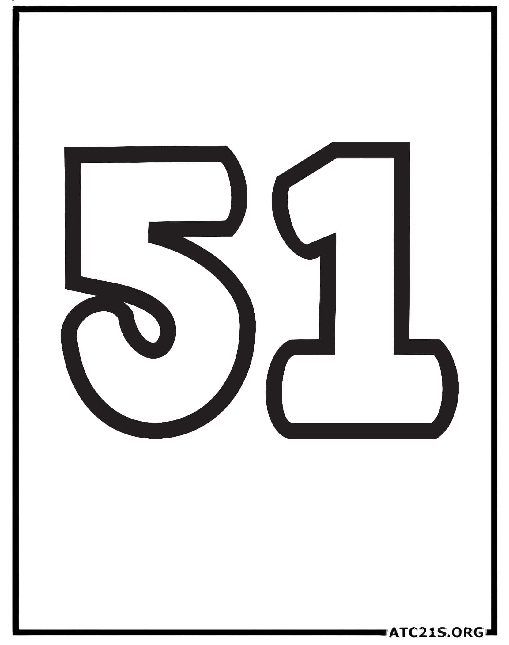 Number 51 coloring page
