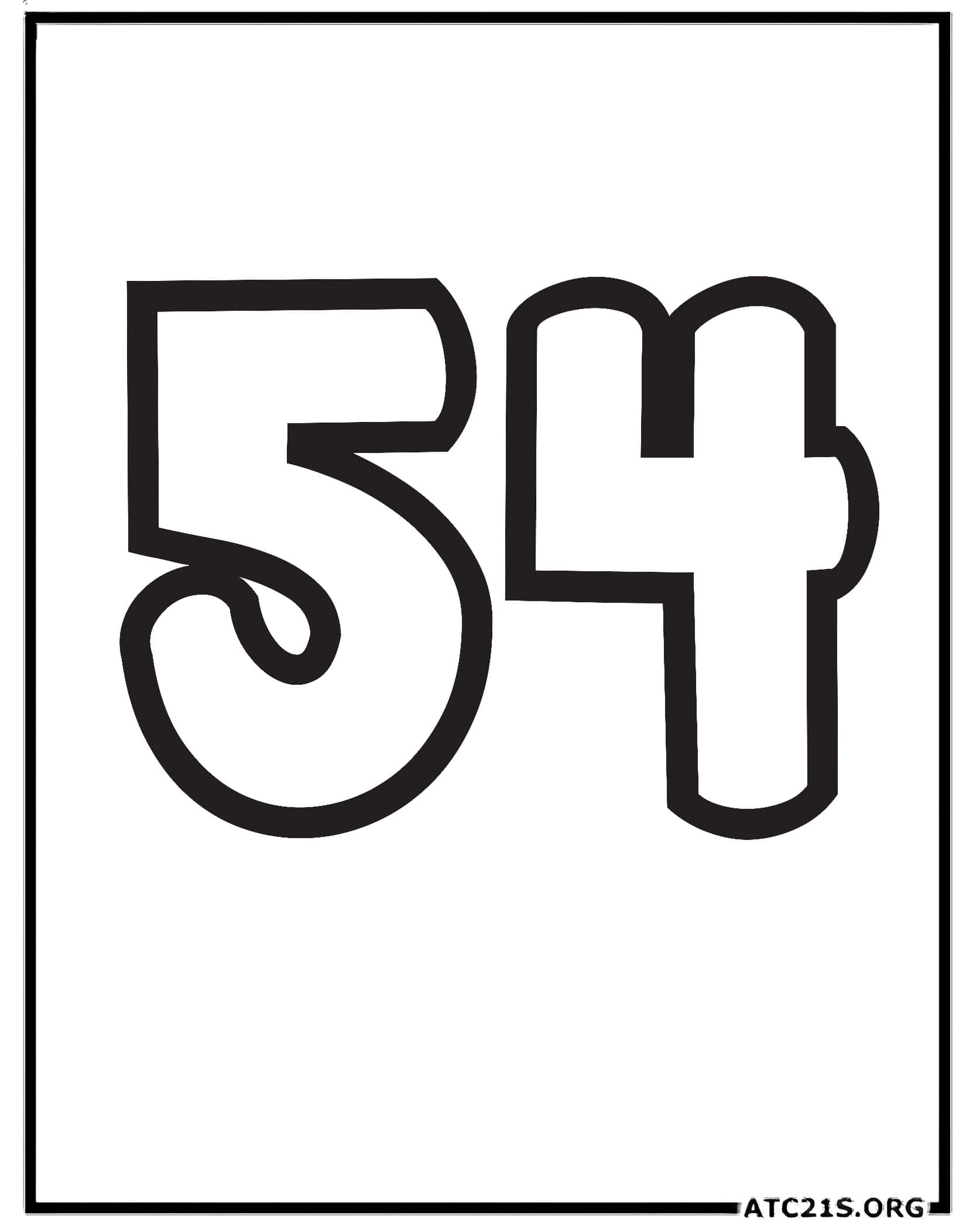 Number 54 coloring page