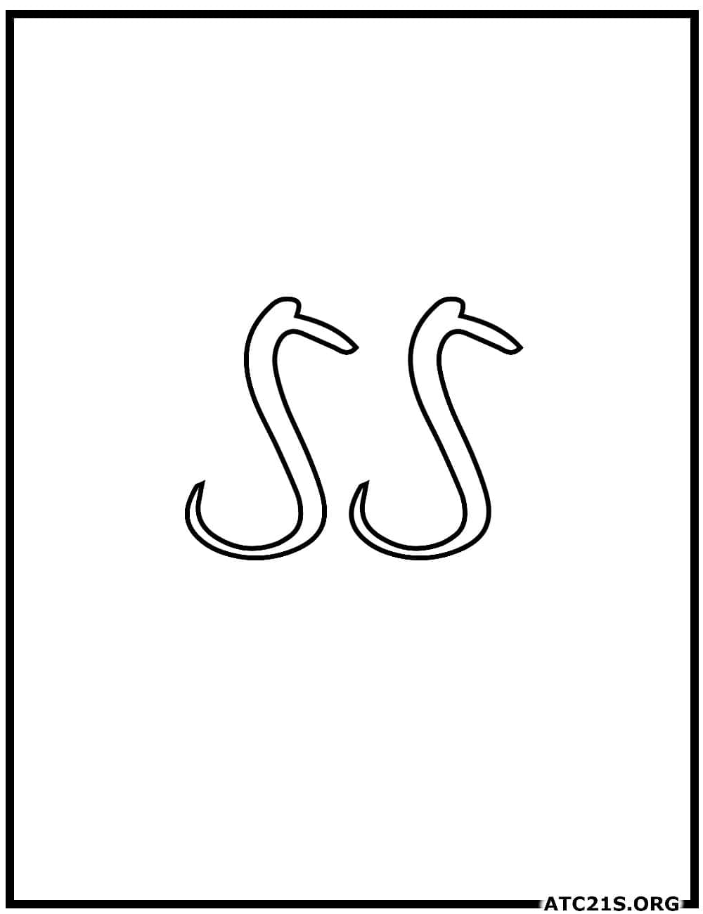 Number 55 calligraphy coloring page