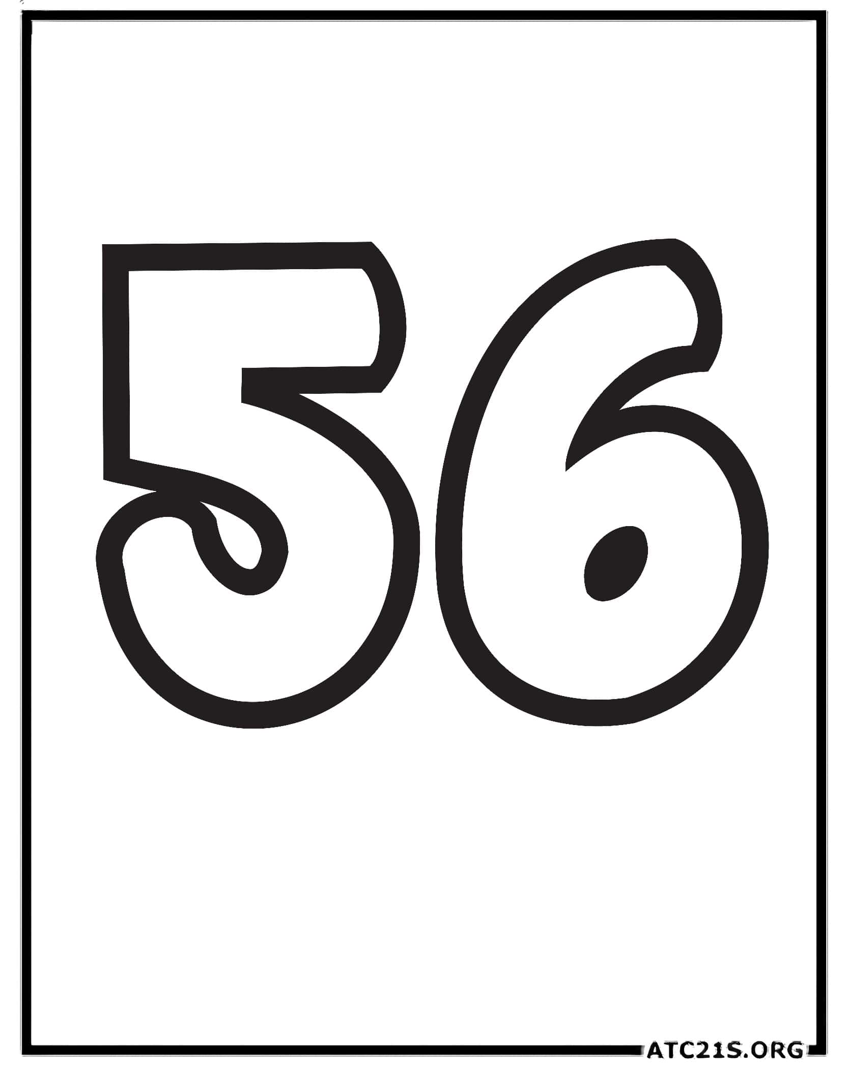 Number 56 coloring page