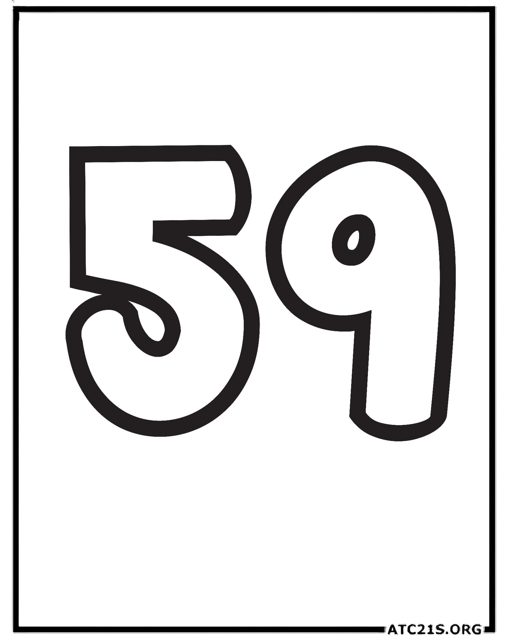 Number 59 coloring page