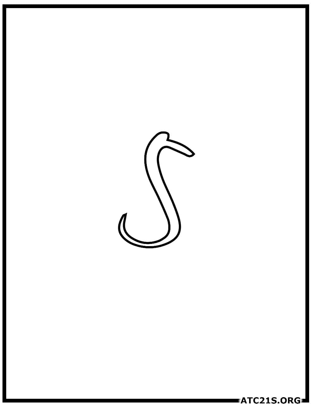 Number 5 calligraphy coloring page