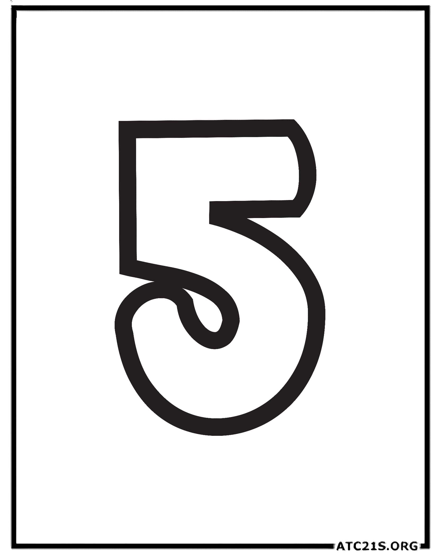 Number 5 coloring page