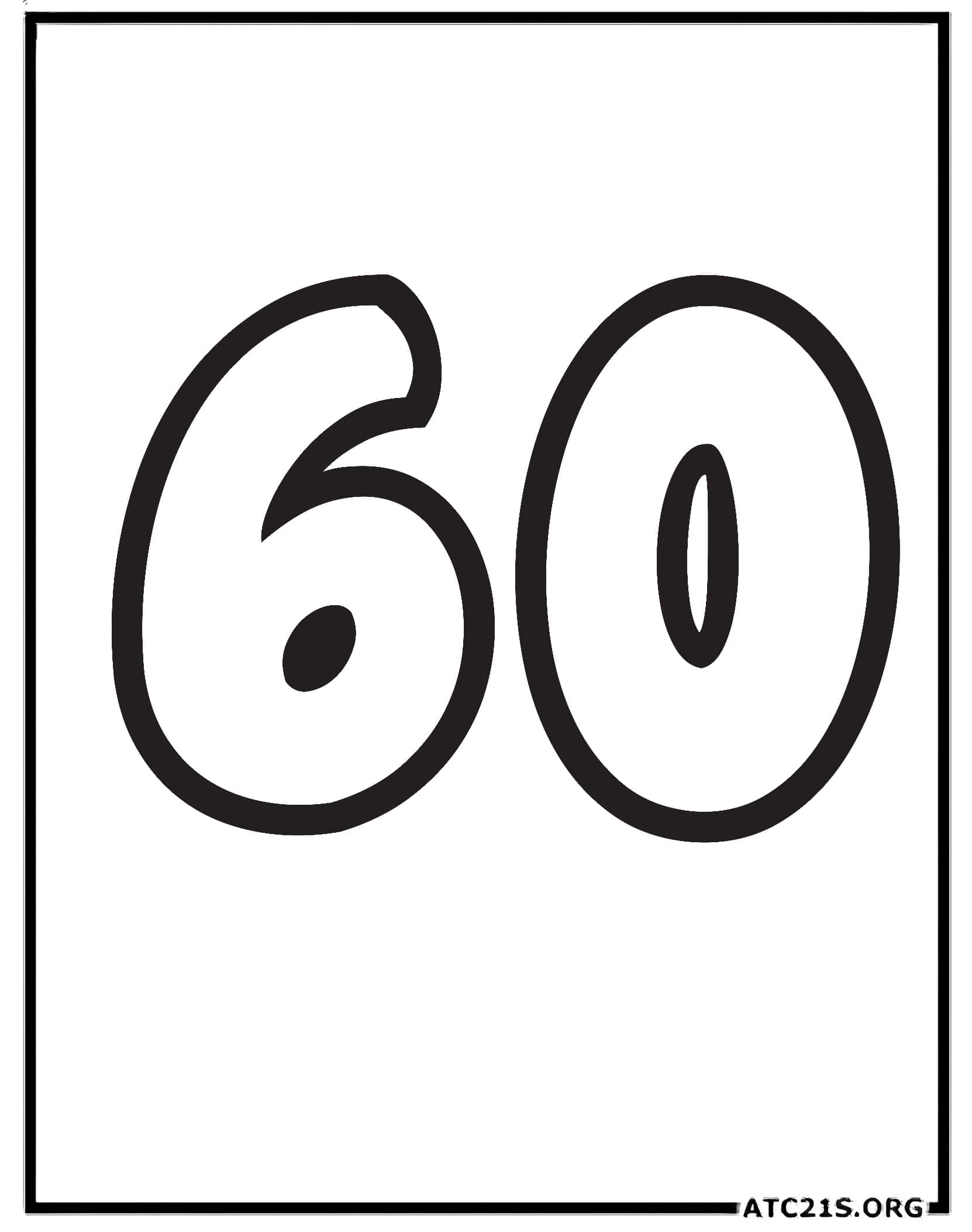 Number 60 coloring page