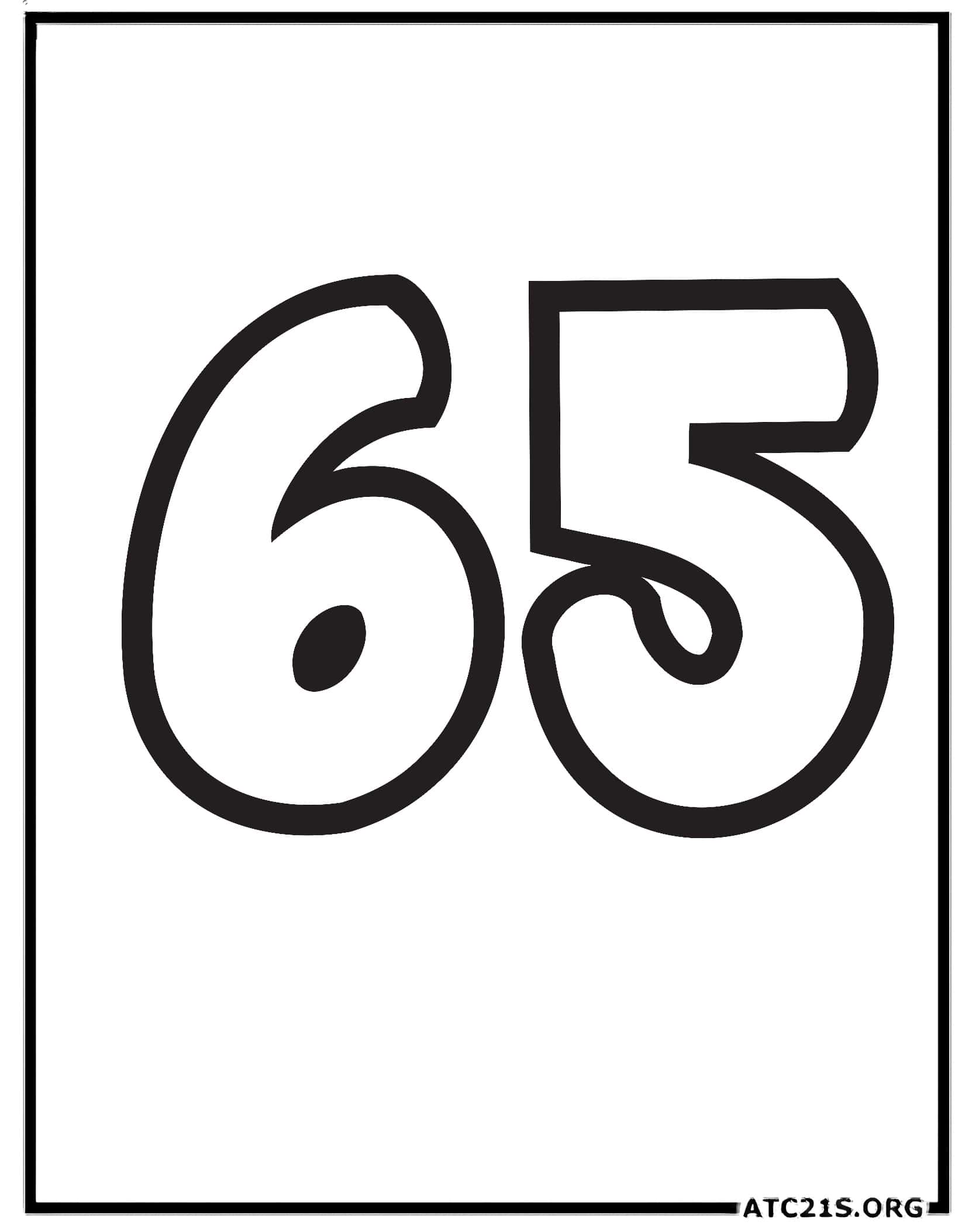 Number 65 coloring page