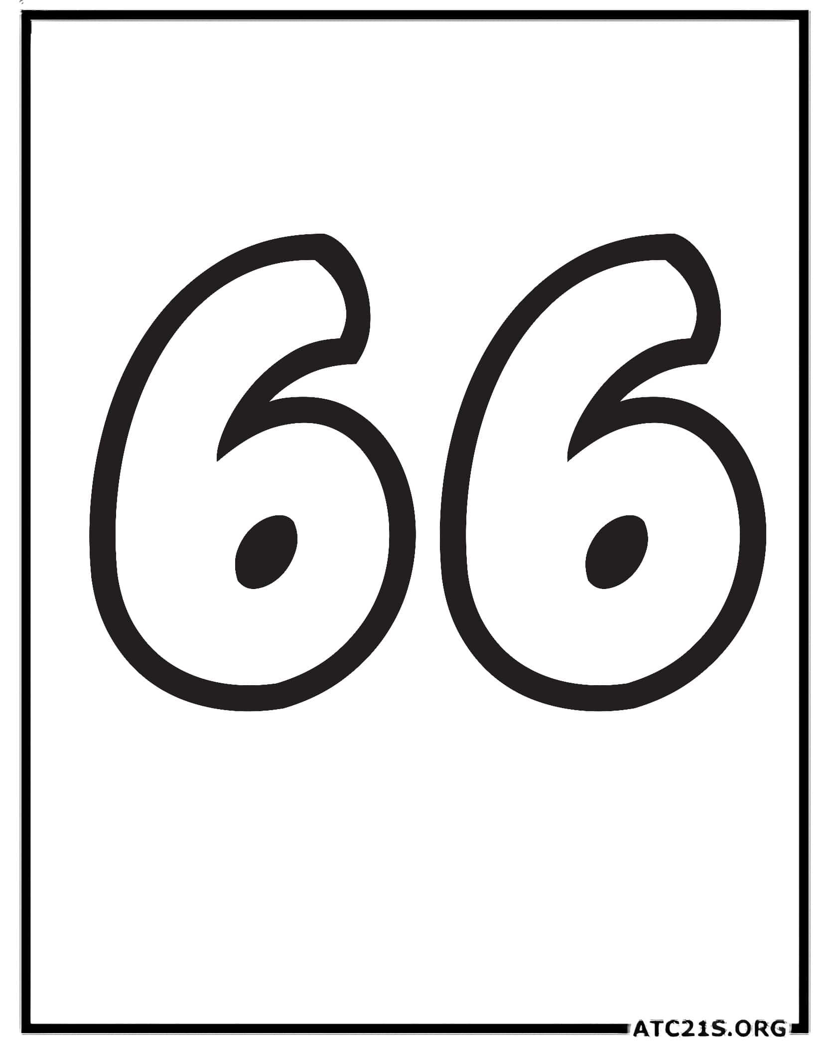 Number 66 coloring page