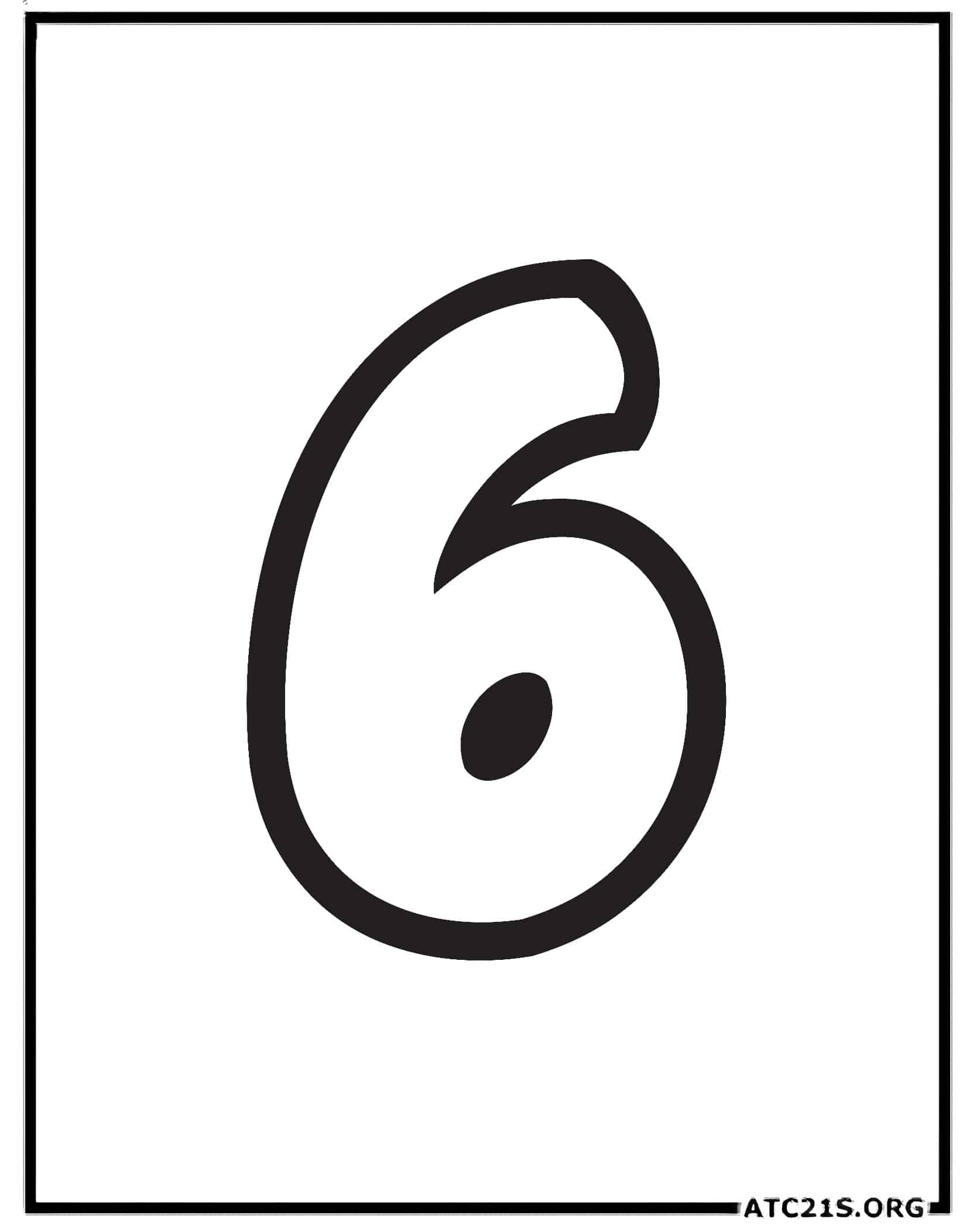 Number 6 coloring page