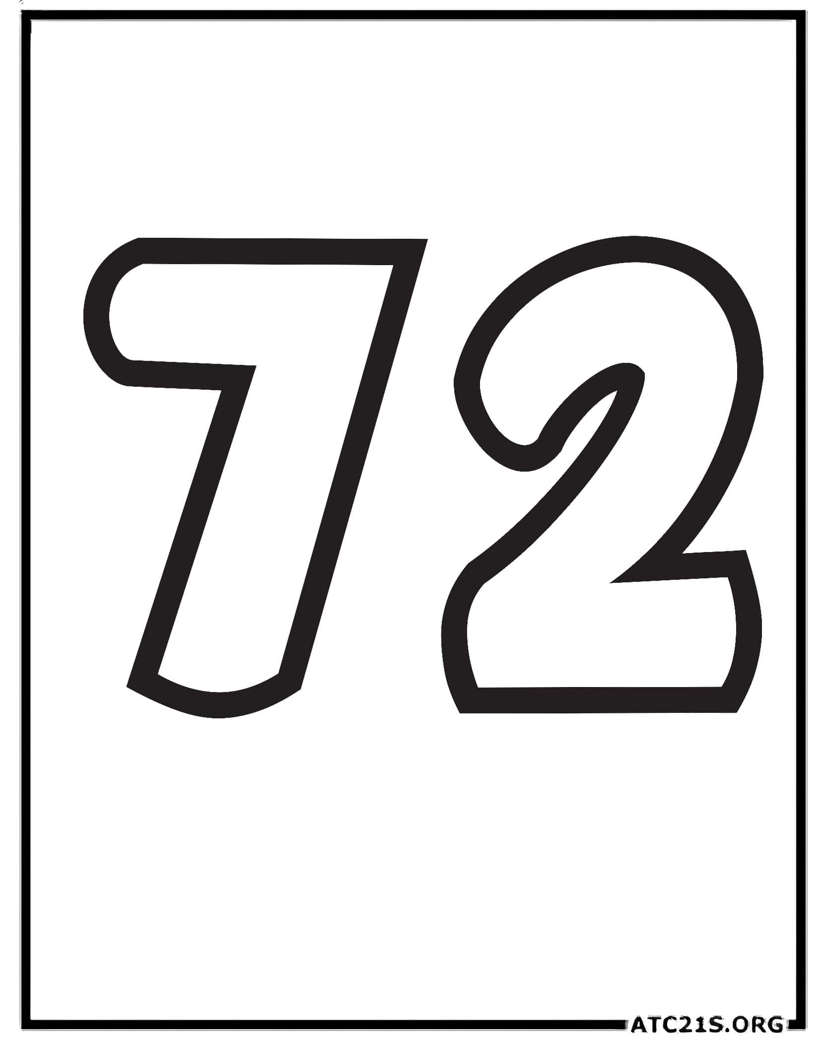 Number 72 coloring page