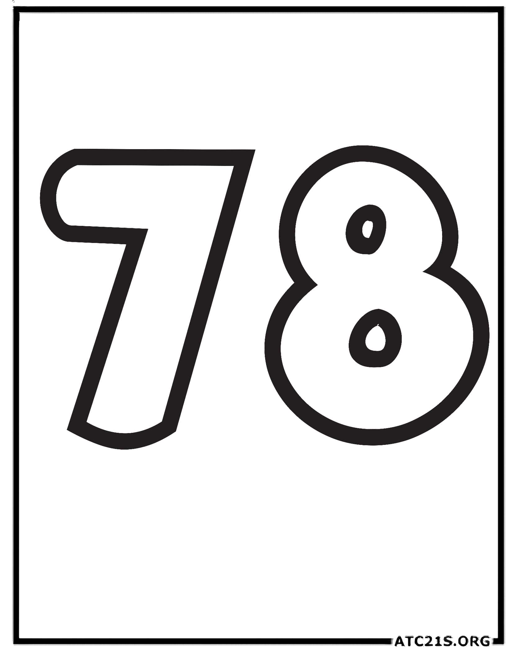 Number 78 coloring page