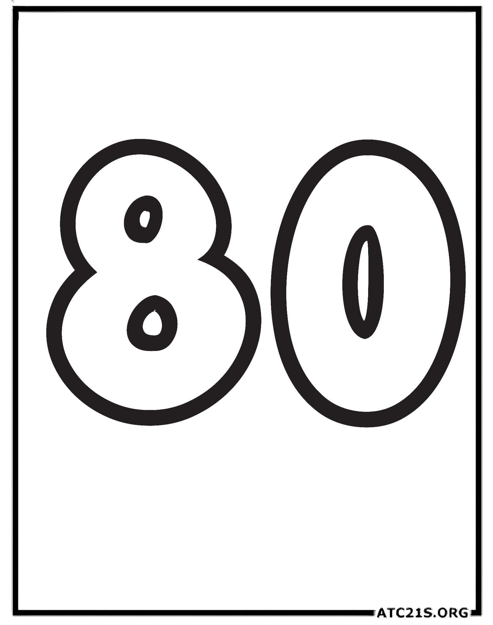 Number 80 coloring page