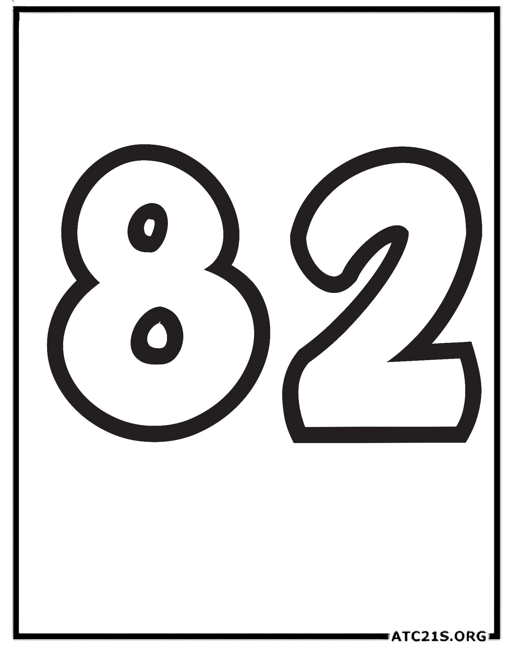 Number 82 coloring page