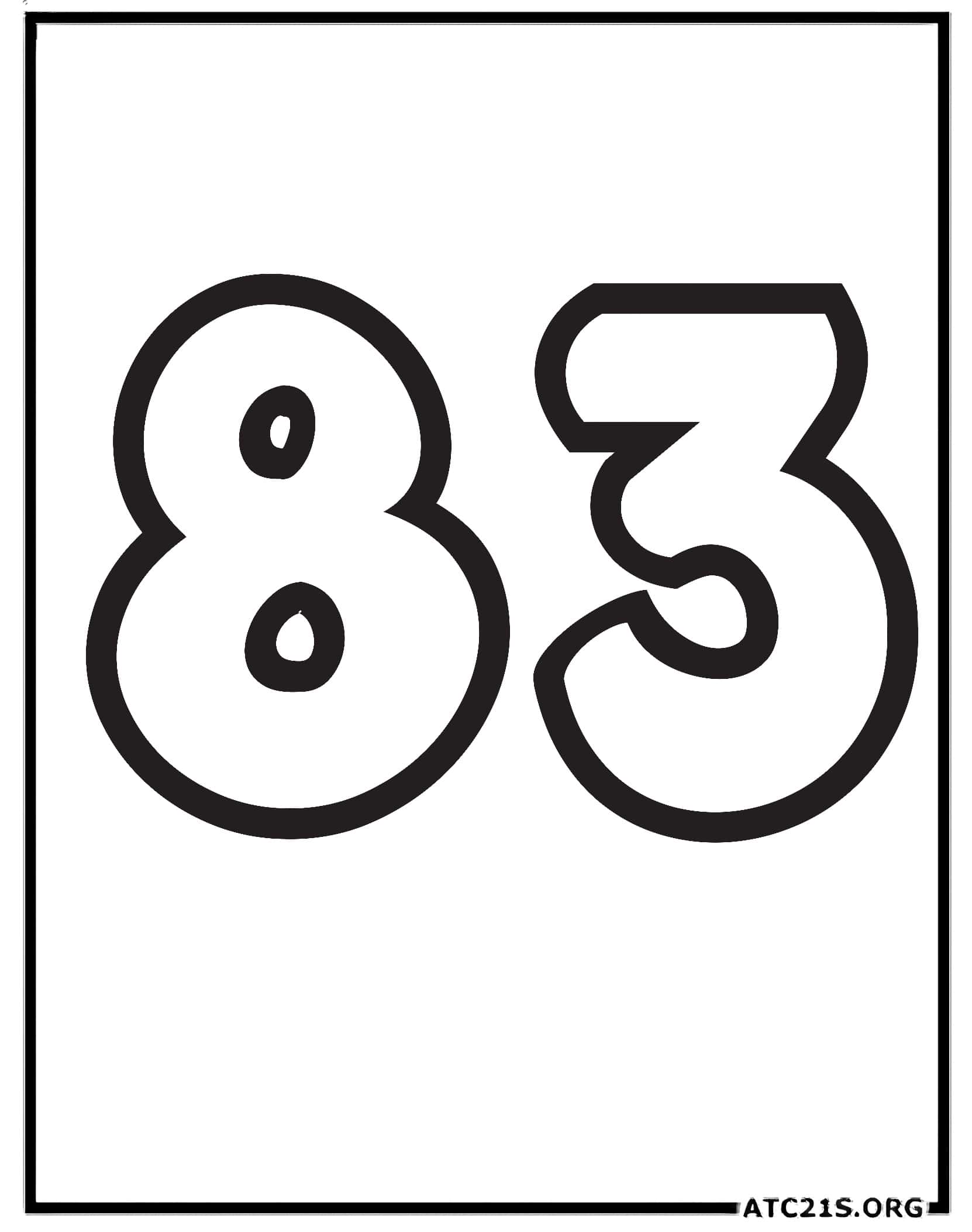 Number 83 coloring page