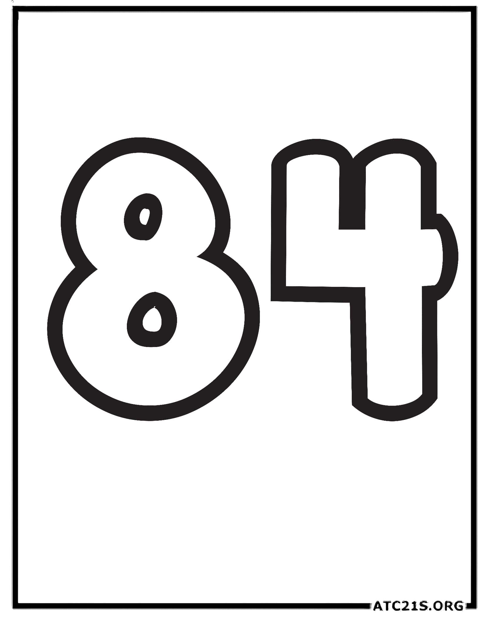 Number 84 coloring page