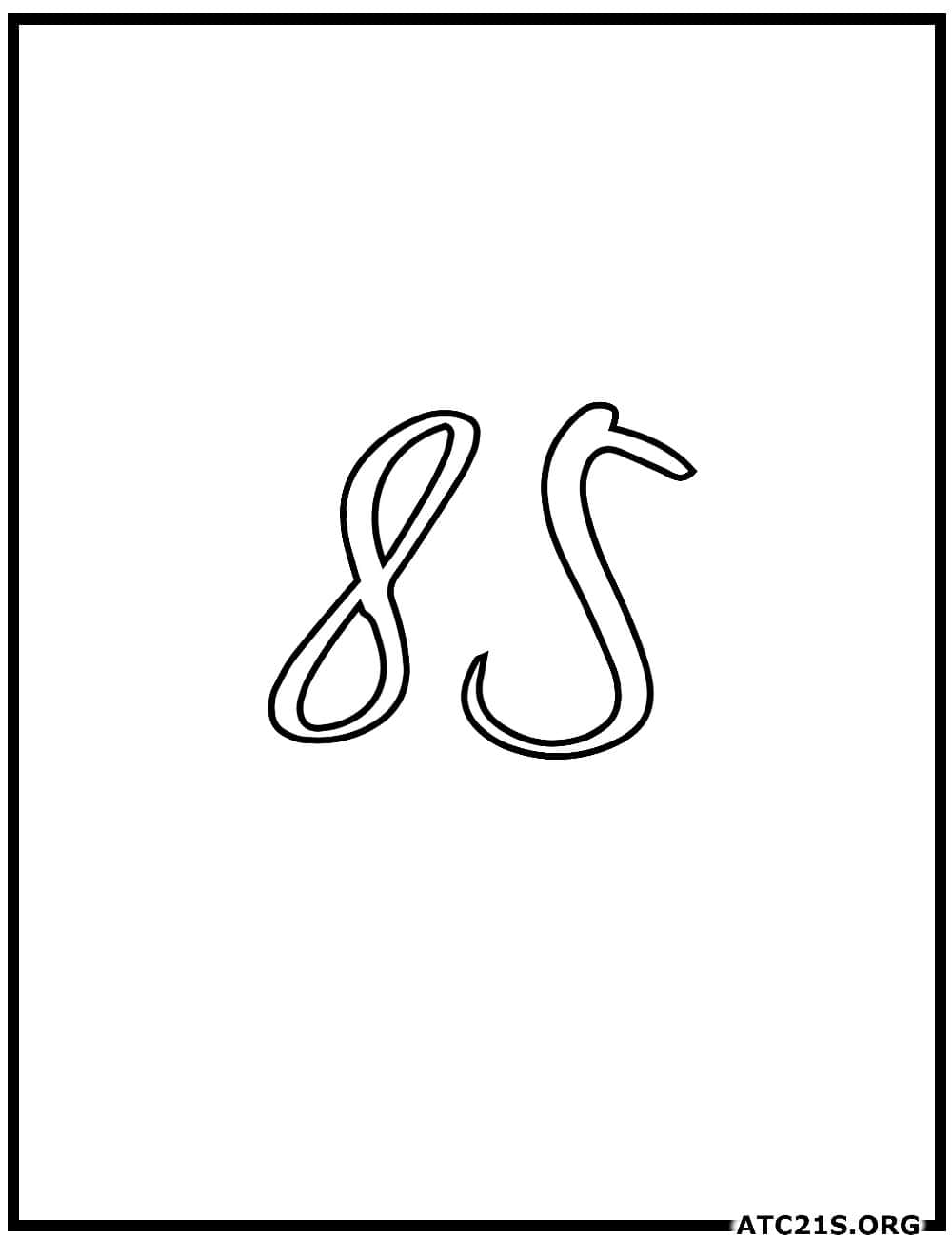 Number 85 calligraphy coloring page