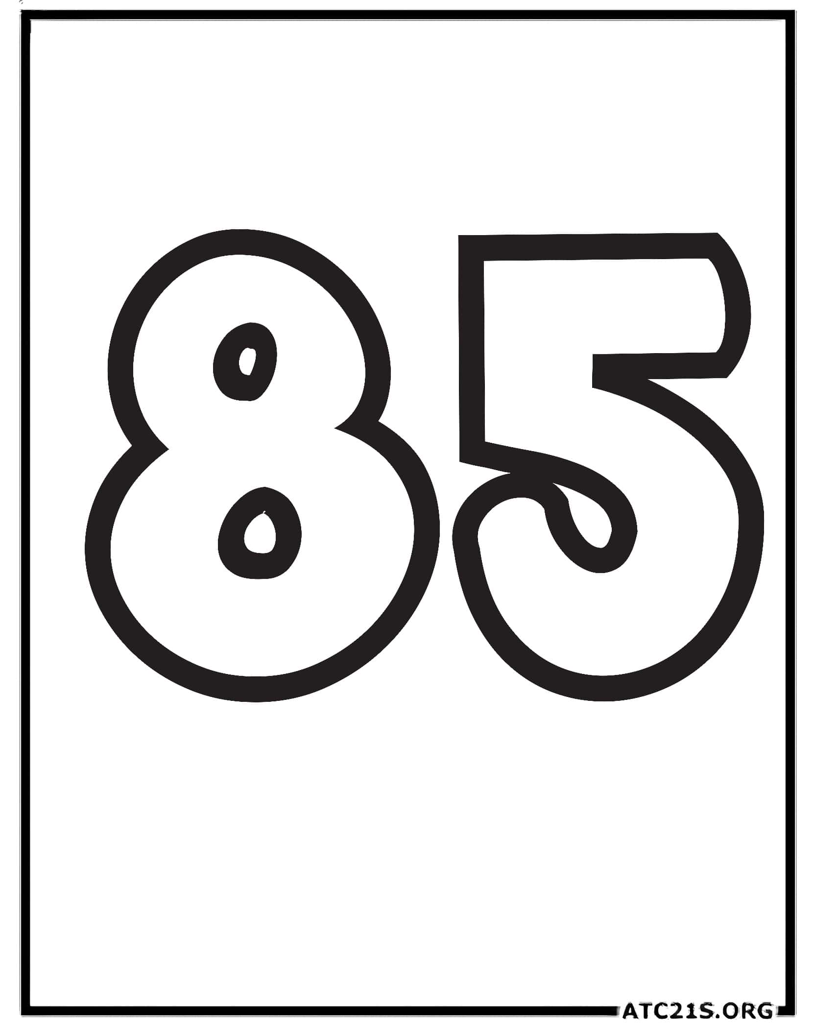 Number 85 coloring page