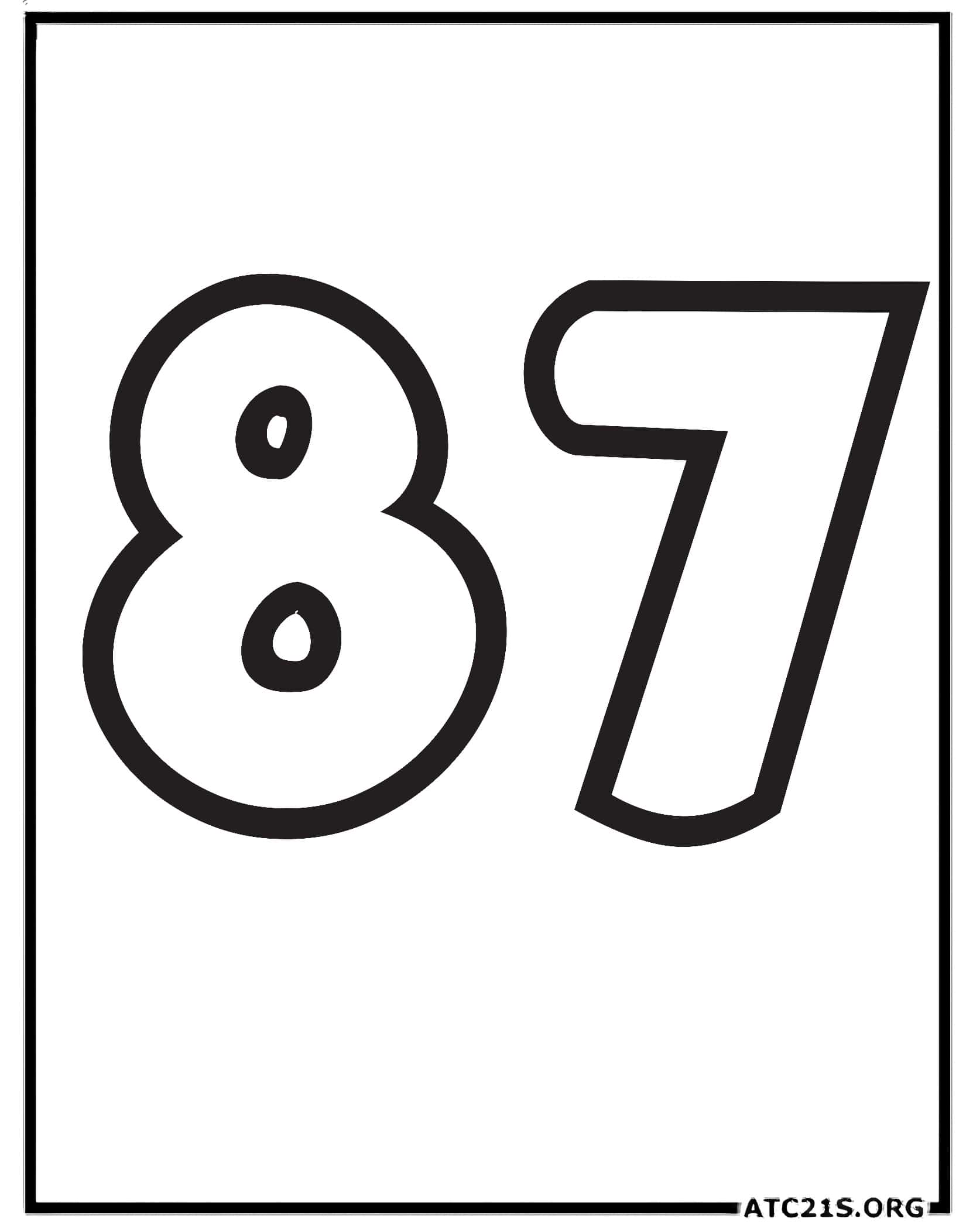 Number 87 coloring page