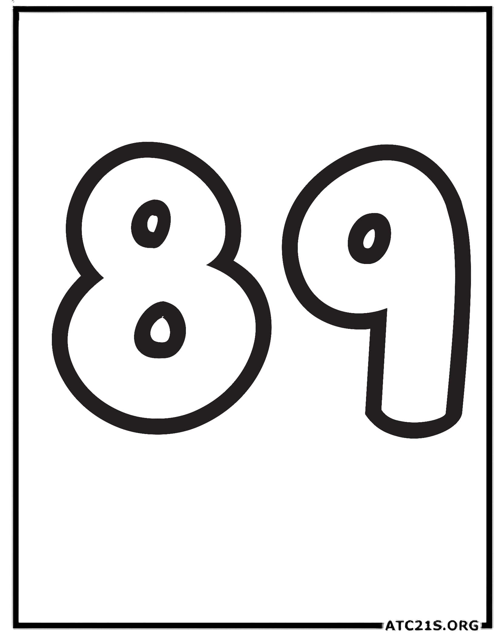 Number 89 coloring page