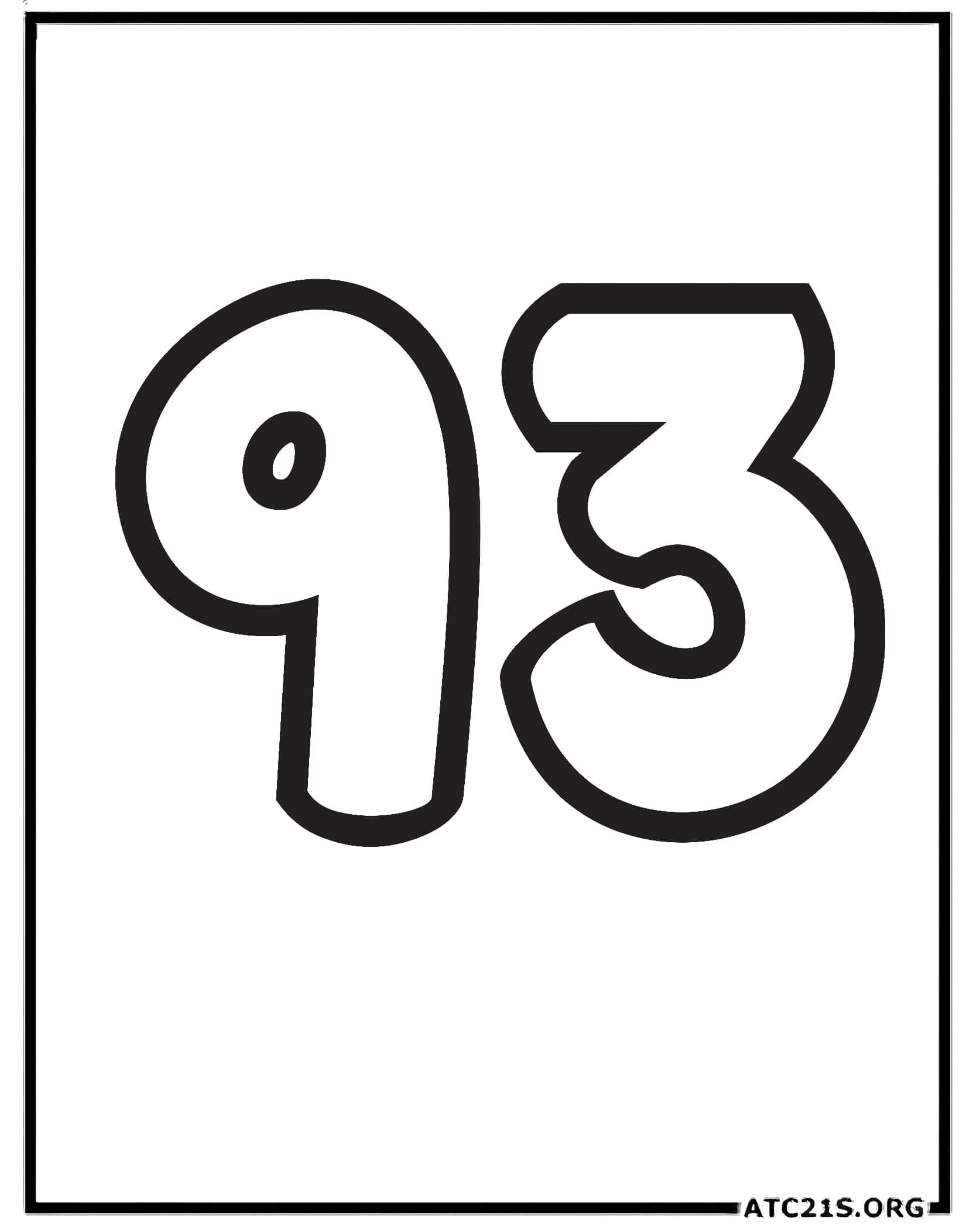 Number 93 coloring page
