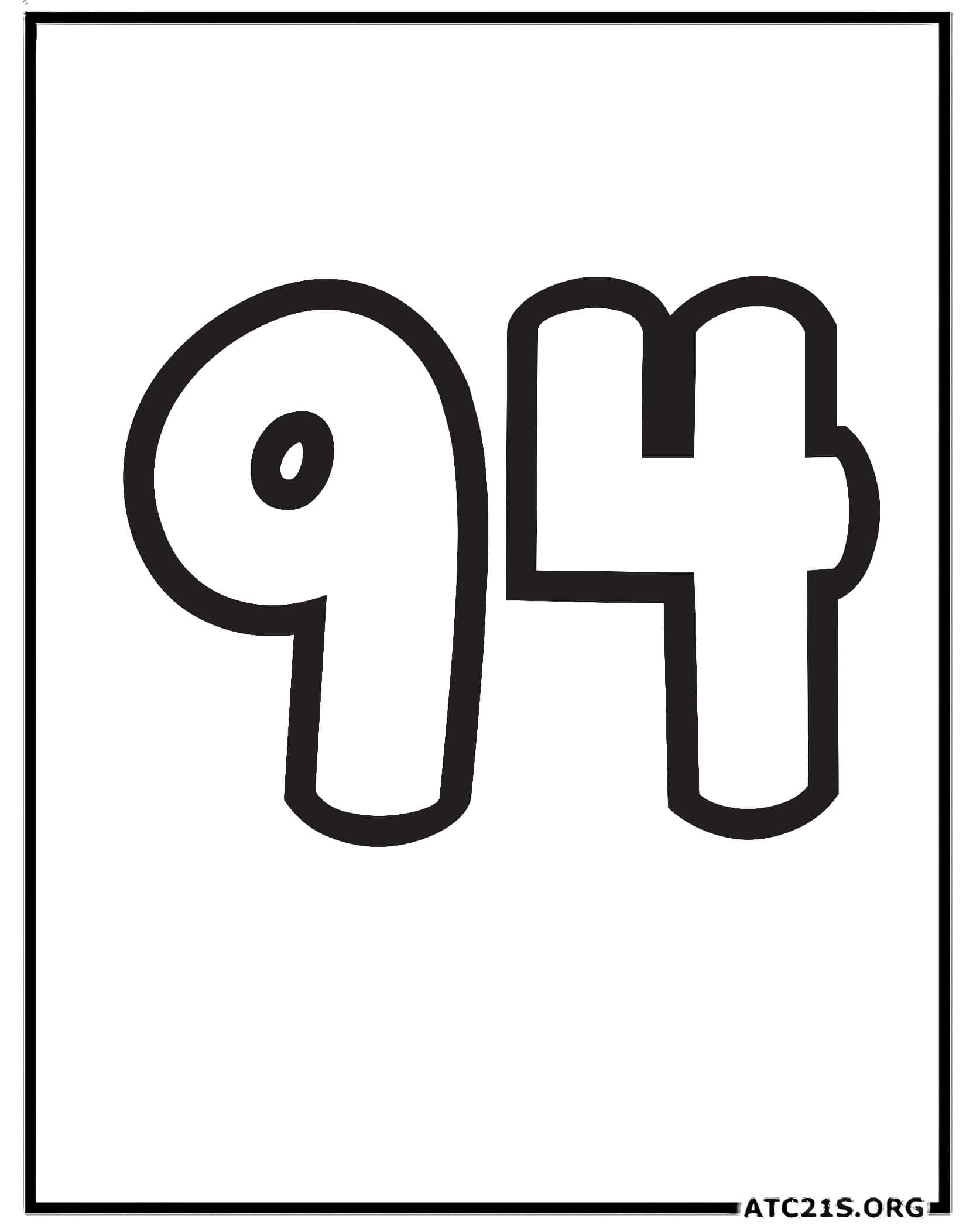 Number 94 coloring page