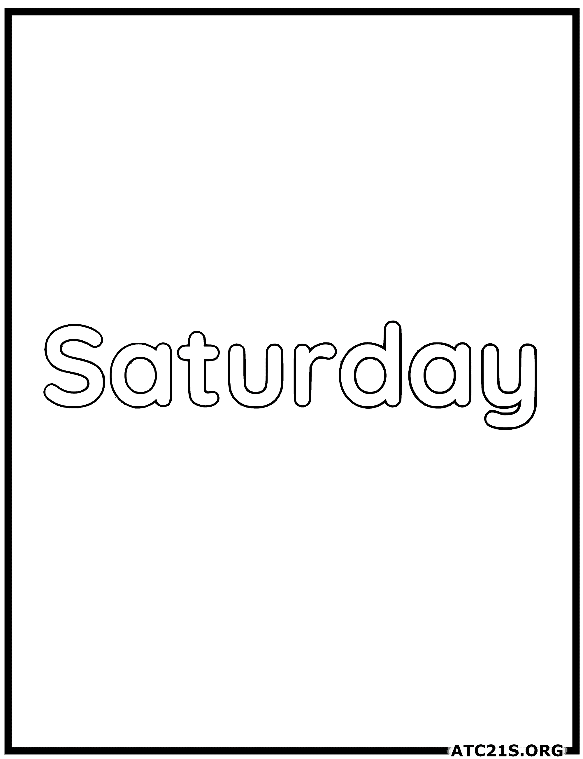 Saturday coloring page
