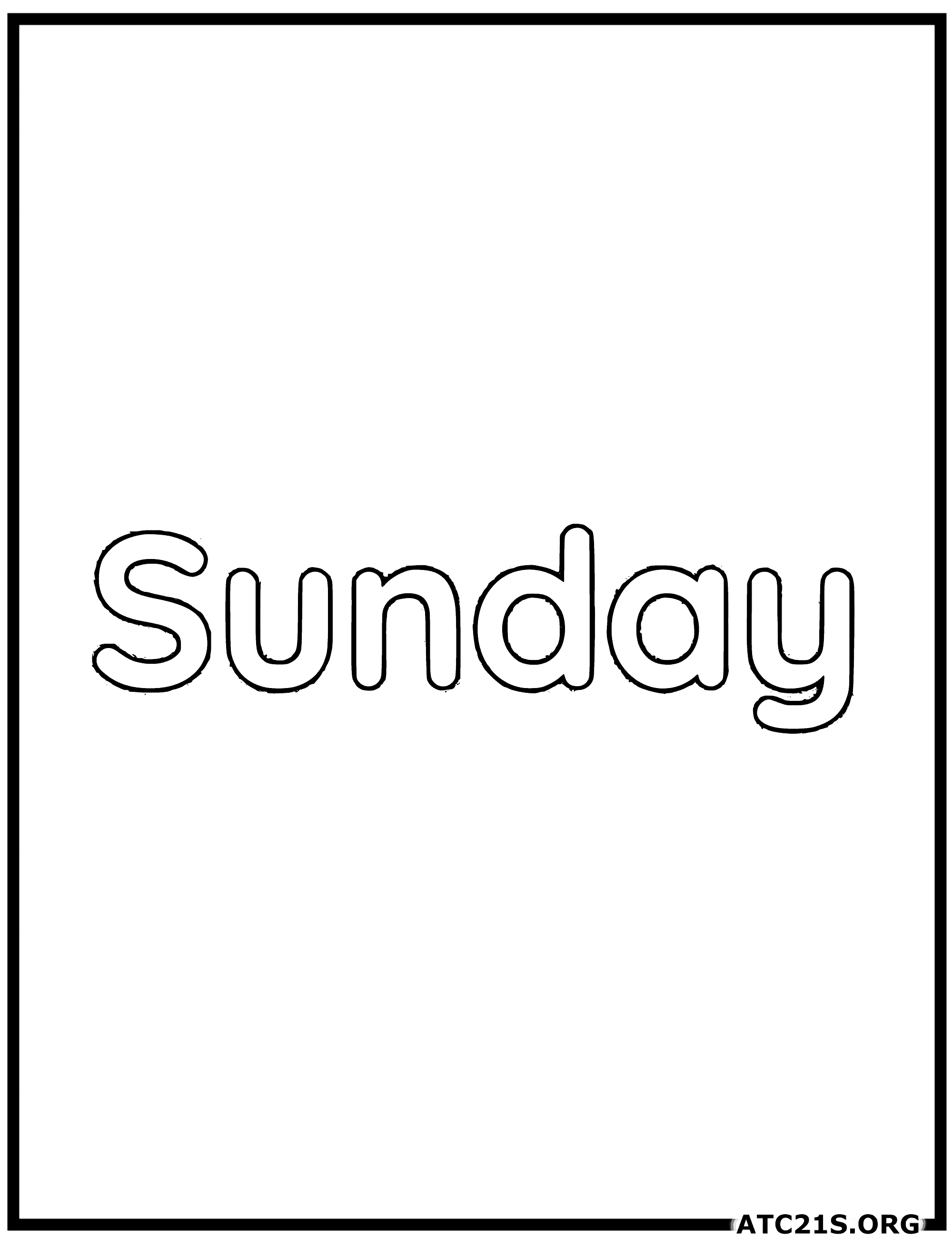 Sunday coloring page